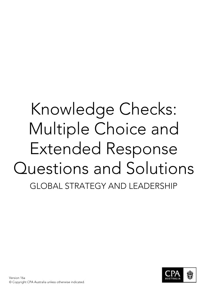 Questions and Solutions for Knowledge Checks