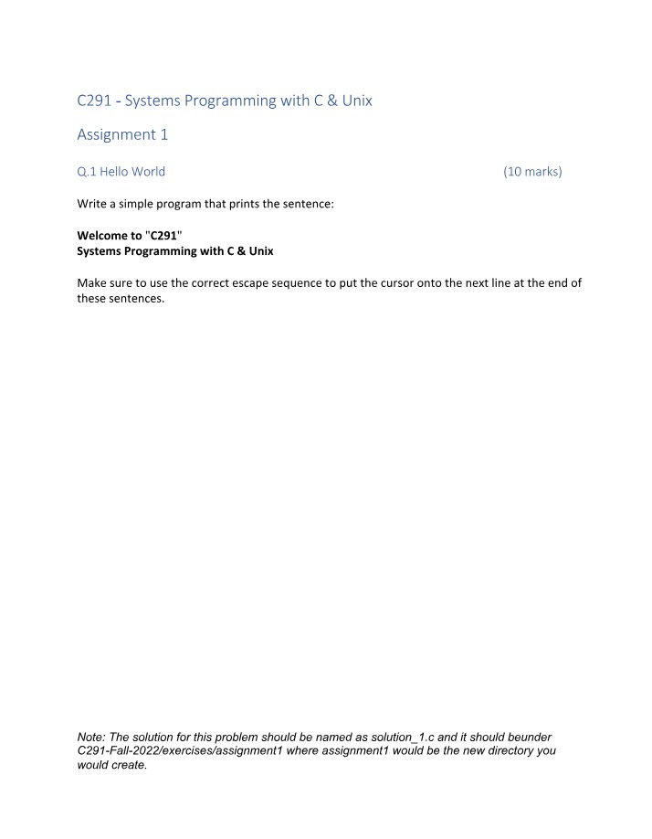Hello World - Assignment 1