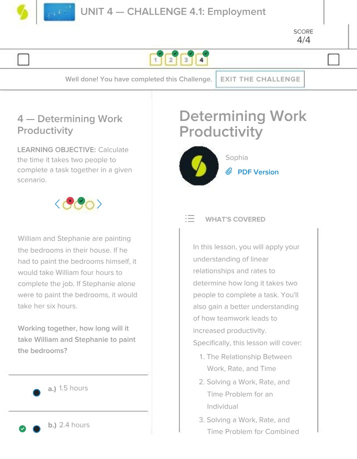 Work Productivity - Challenge 4.1