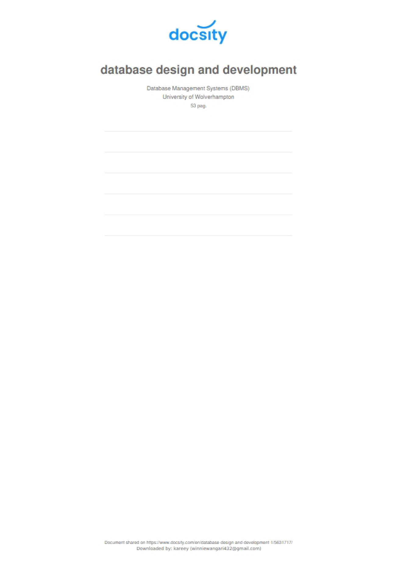 Introduction to the Design and Development of Databases