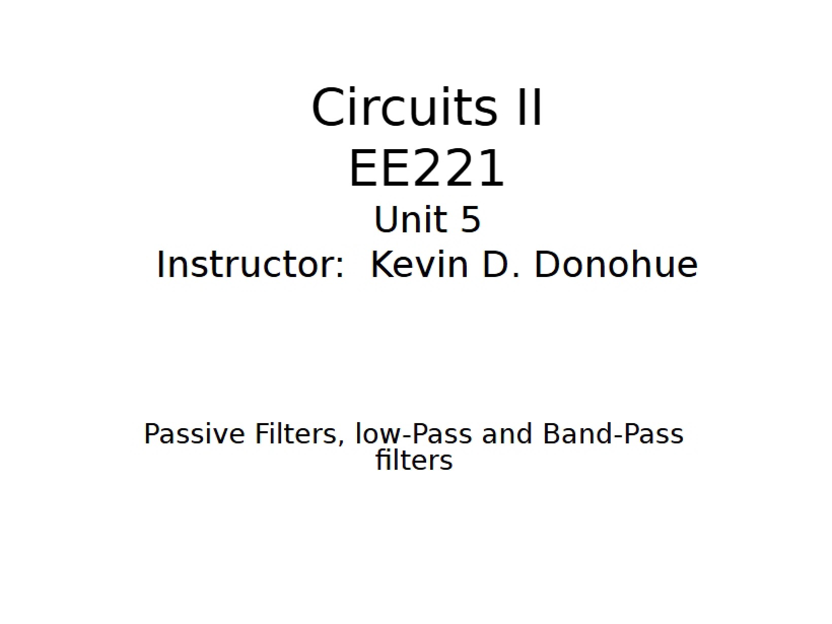 Unit Five Circuits II