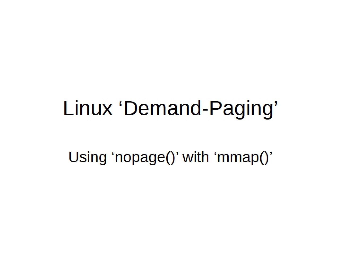 Demand-Paging in Linux