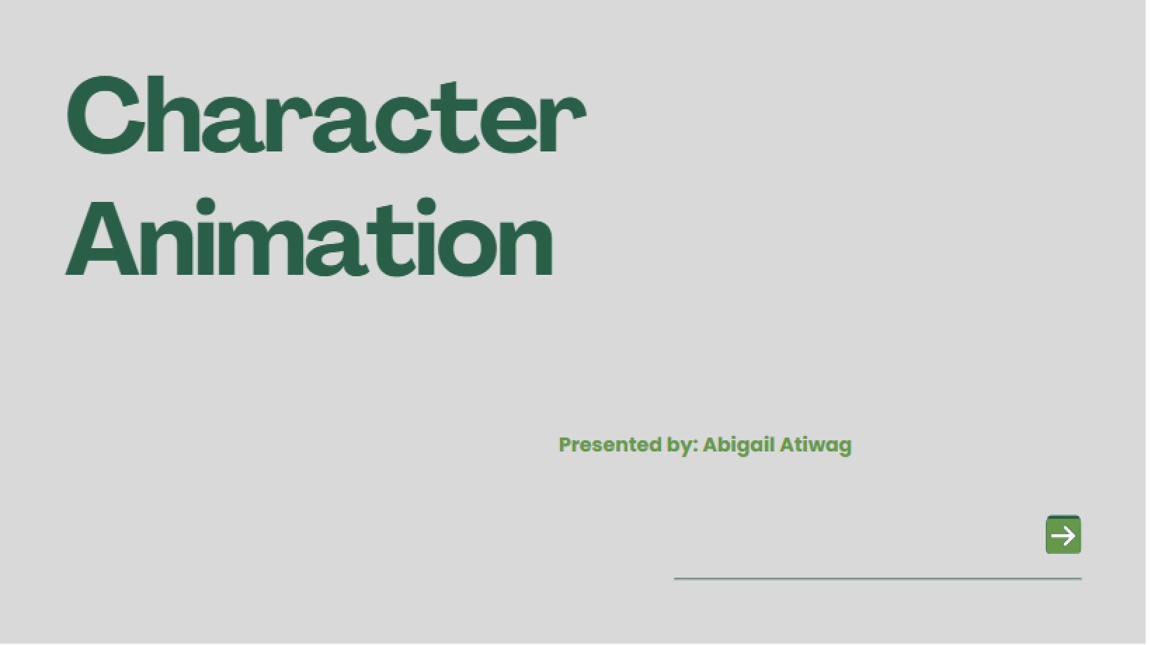 Animation of Characters
