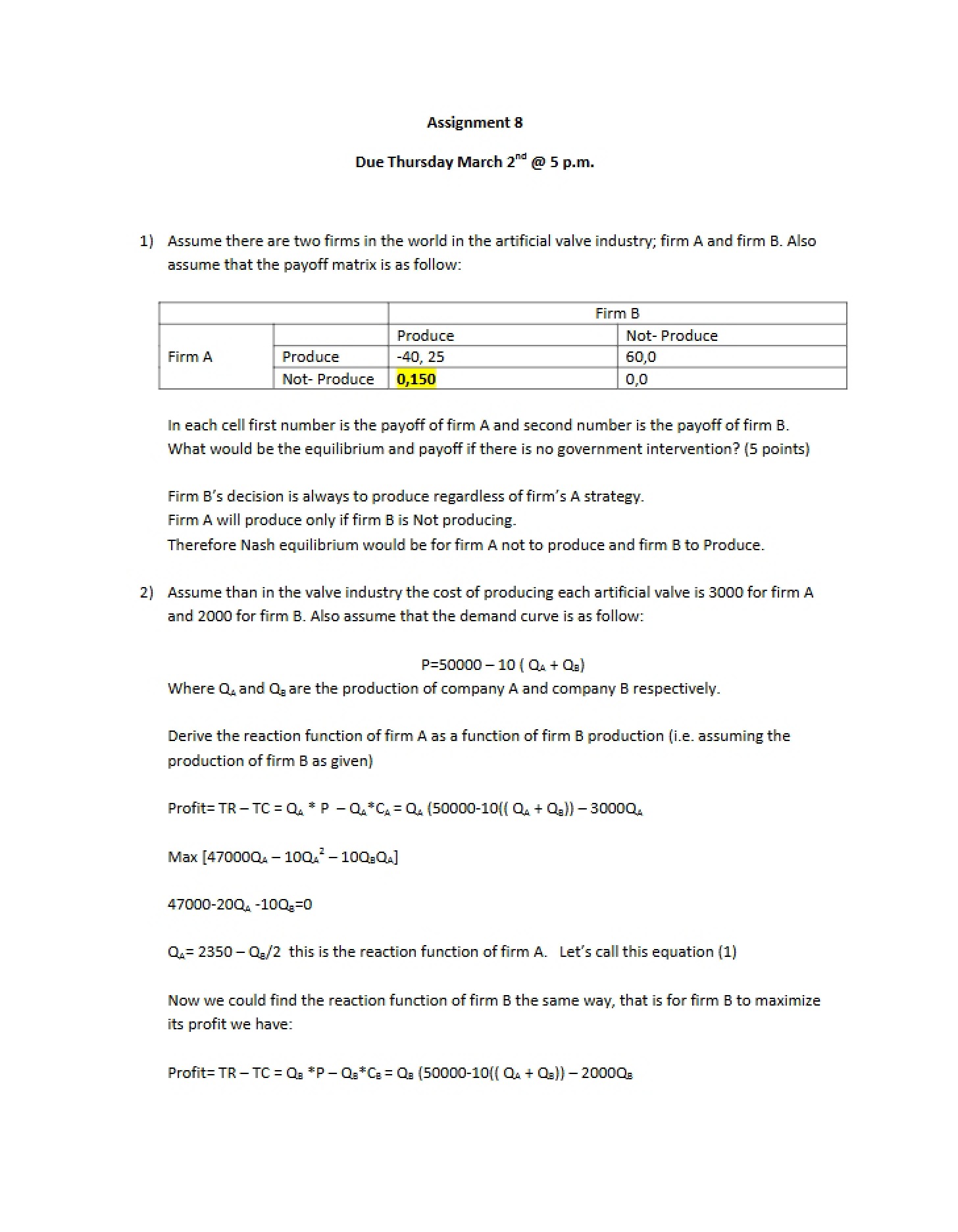 Problem Set 8 Answer Key