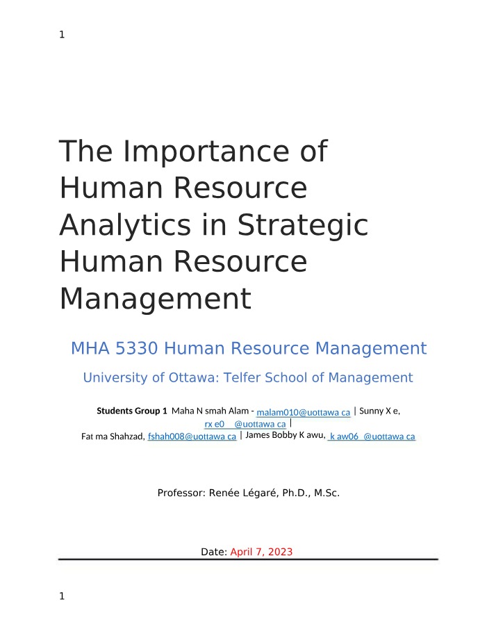 Final HR Analytics Paper