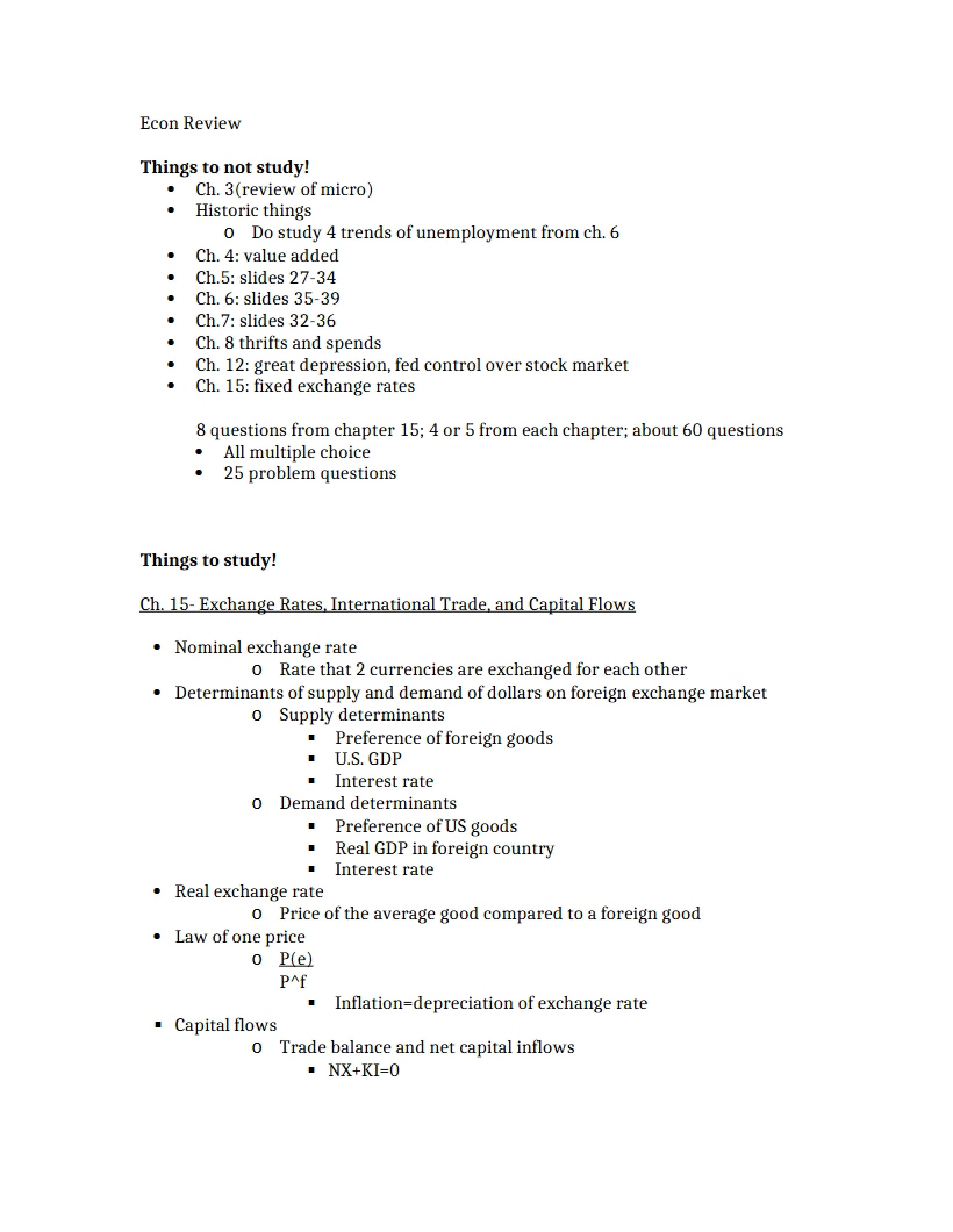 Economics Review
