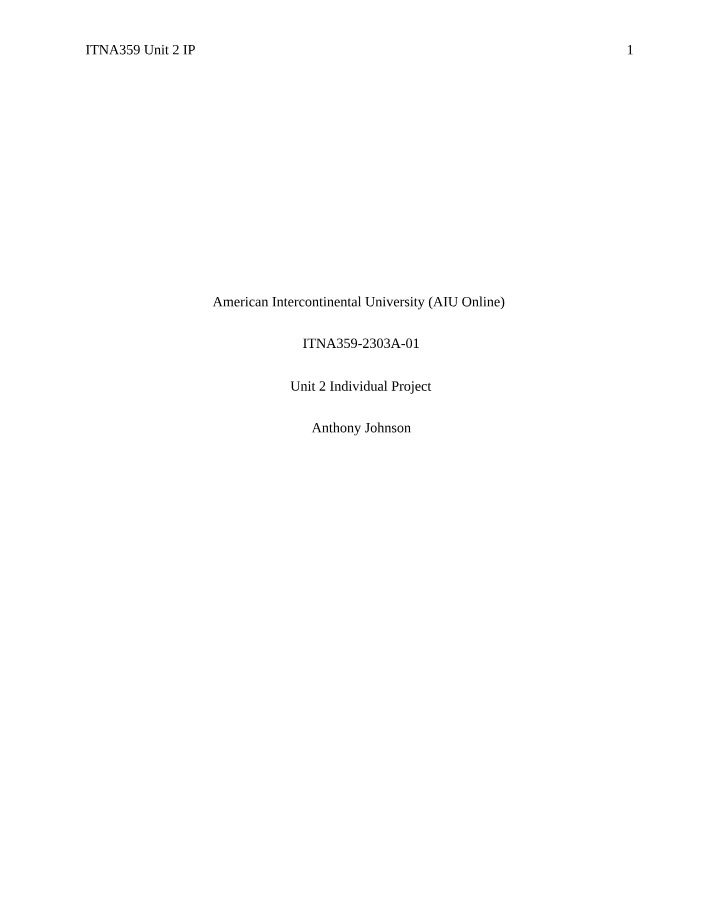 Unit 2 IP - ITNA359