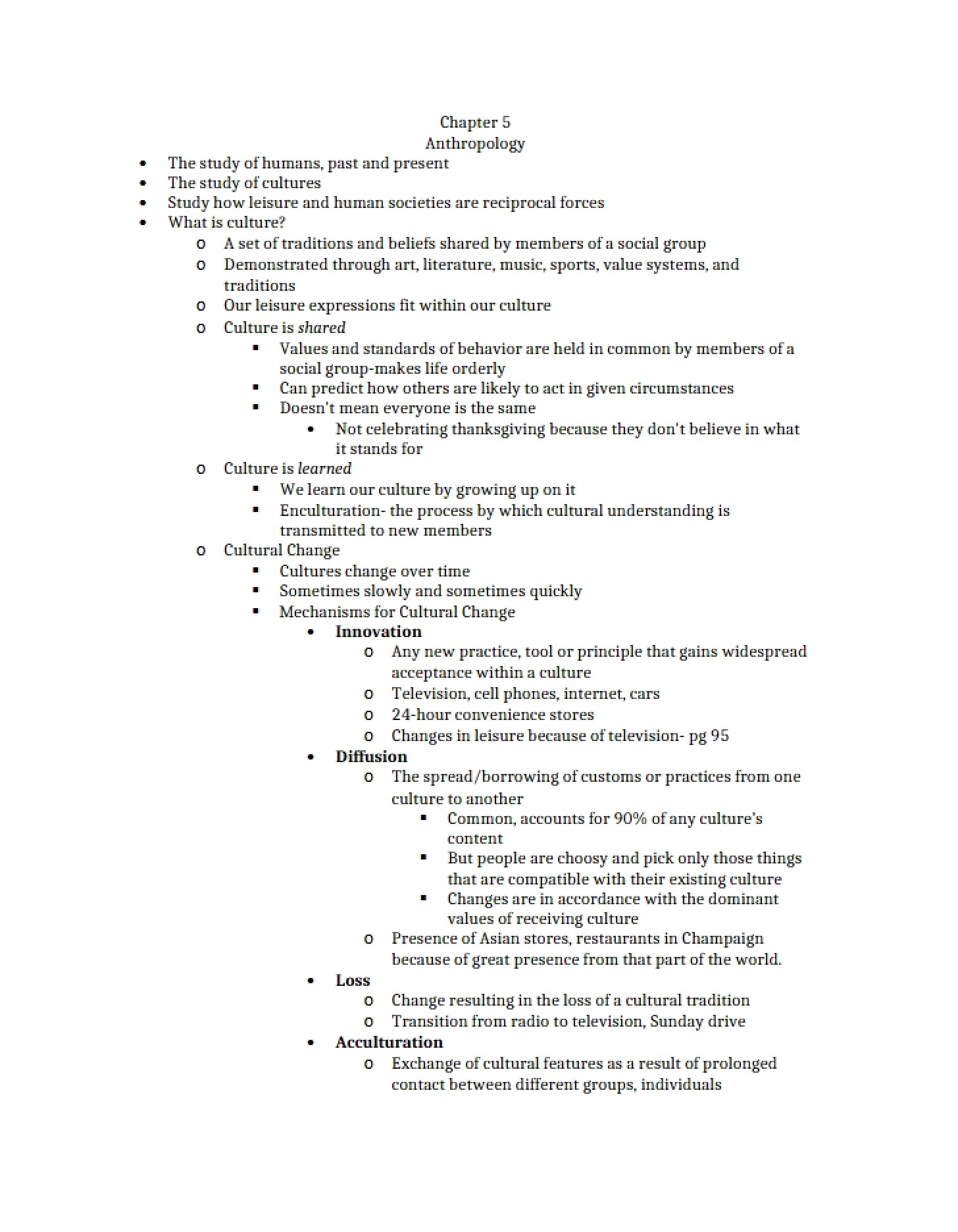 Anthropology (Chapter 5)