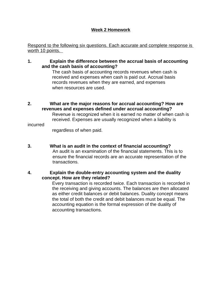 Homework for Week 2