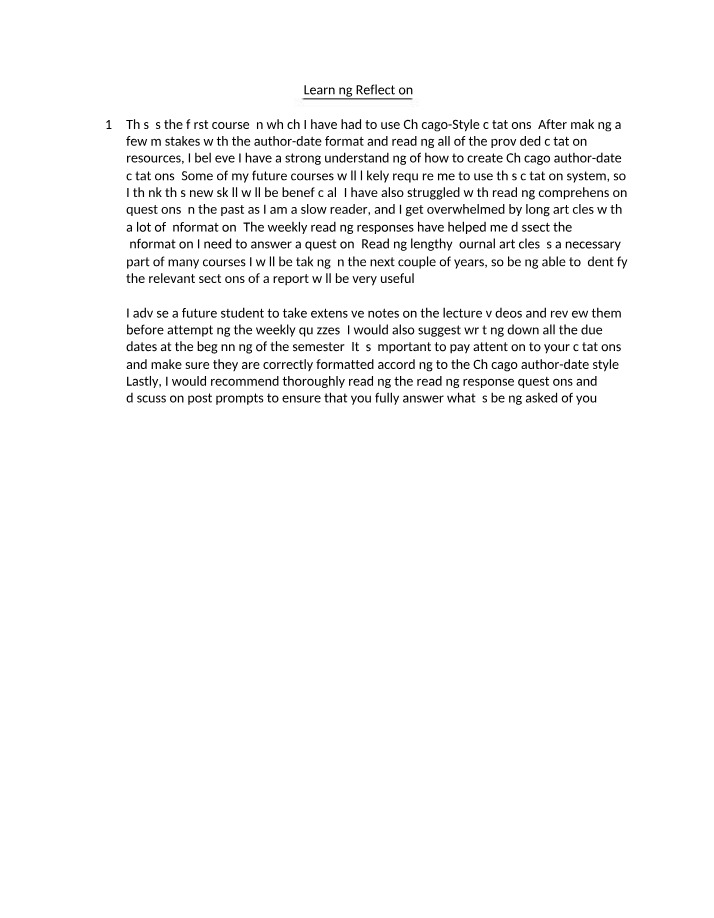 NO 105 - Learning Reflection