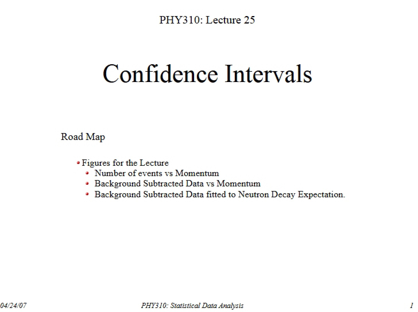 Intervals of Confidence