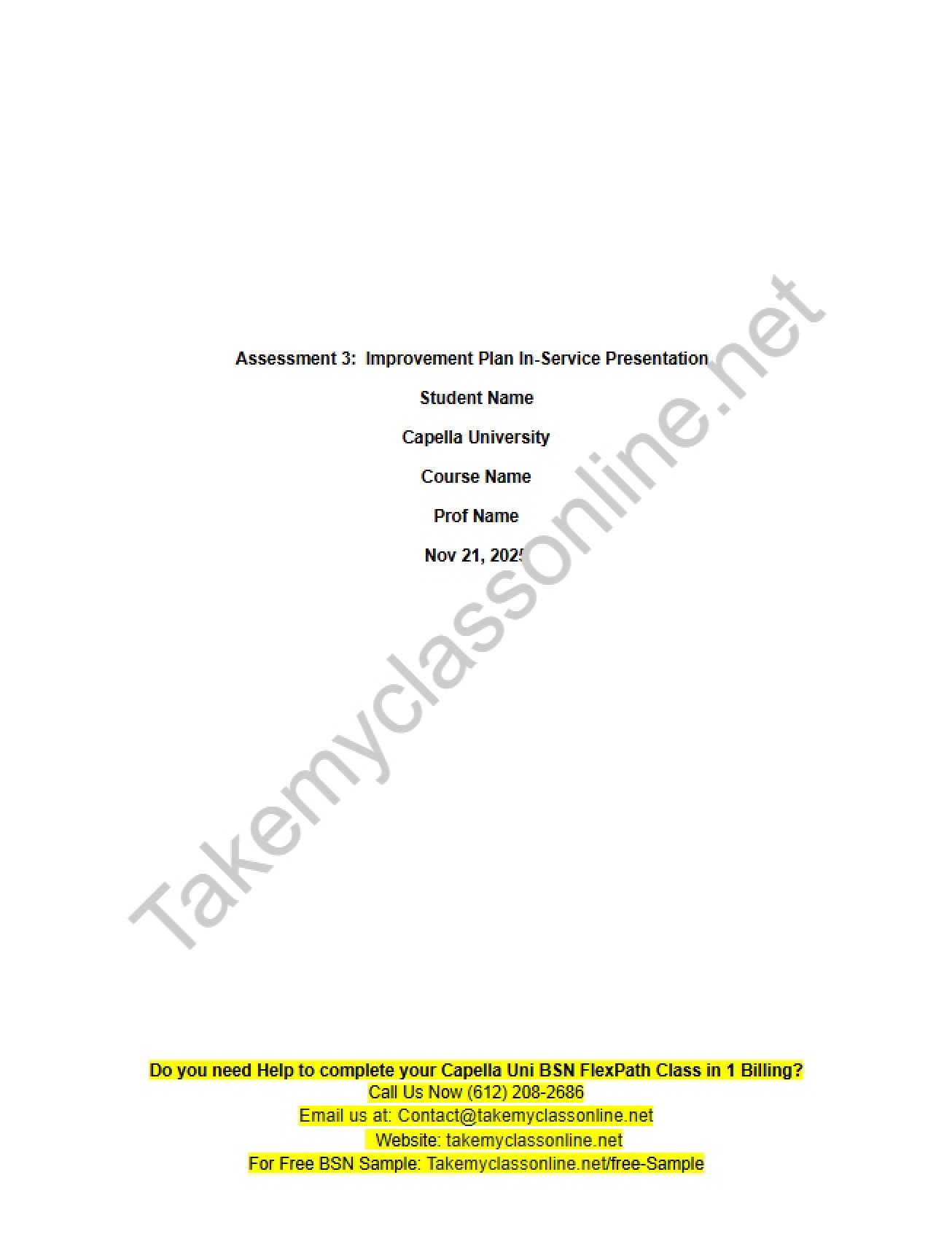 Presentation for In-Service Improvement Plan (Assessment 3)