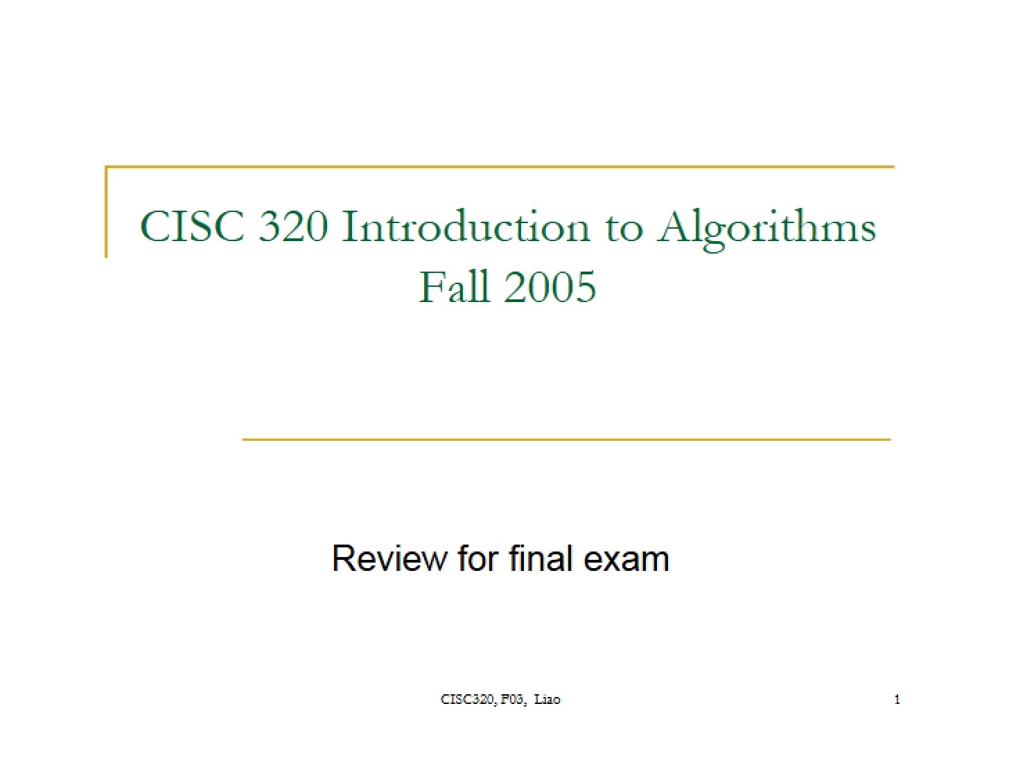 Final Exam Review Material