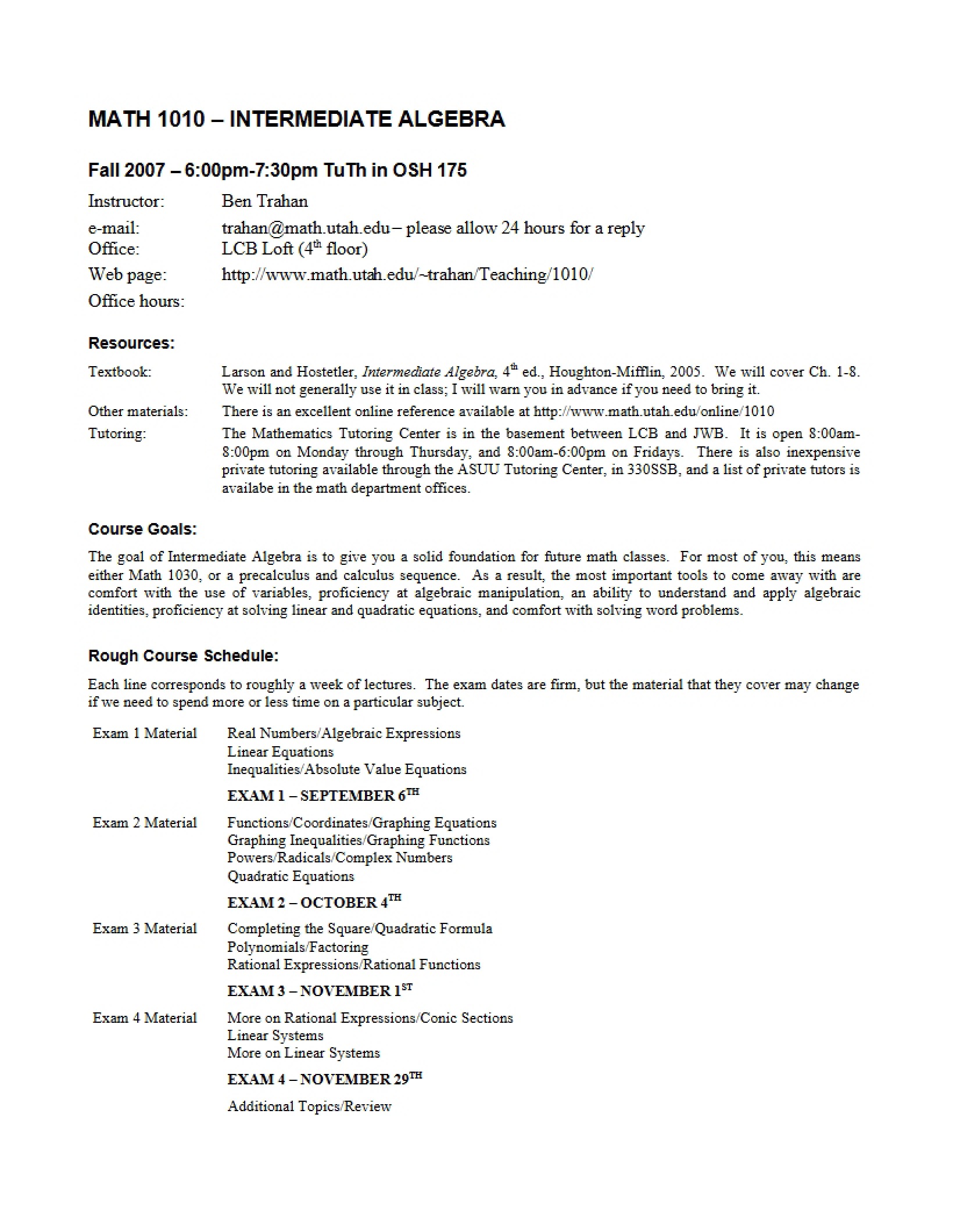 Course Outline