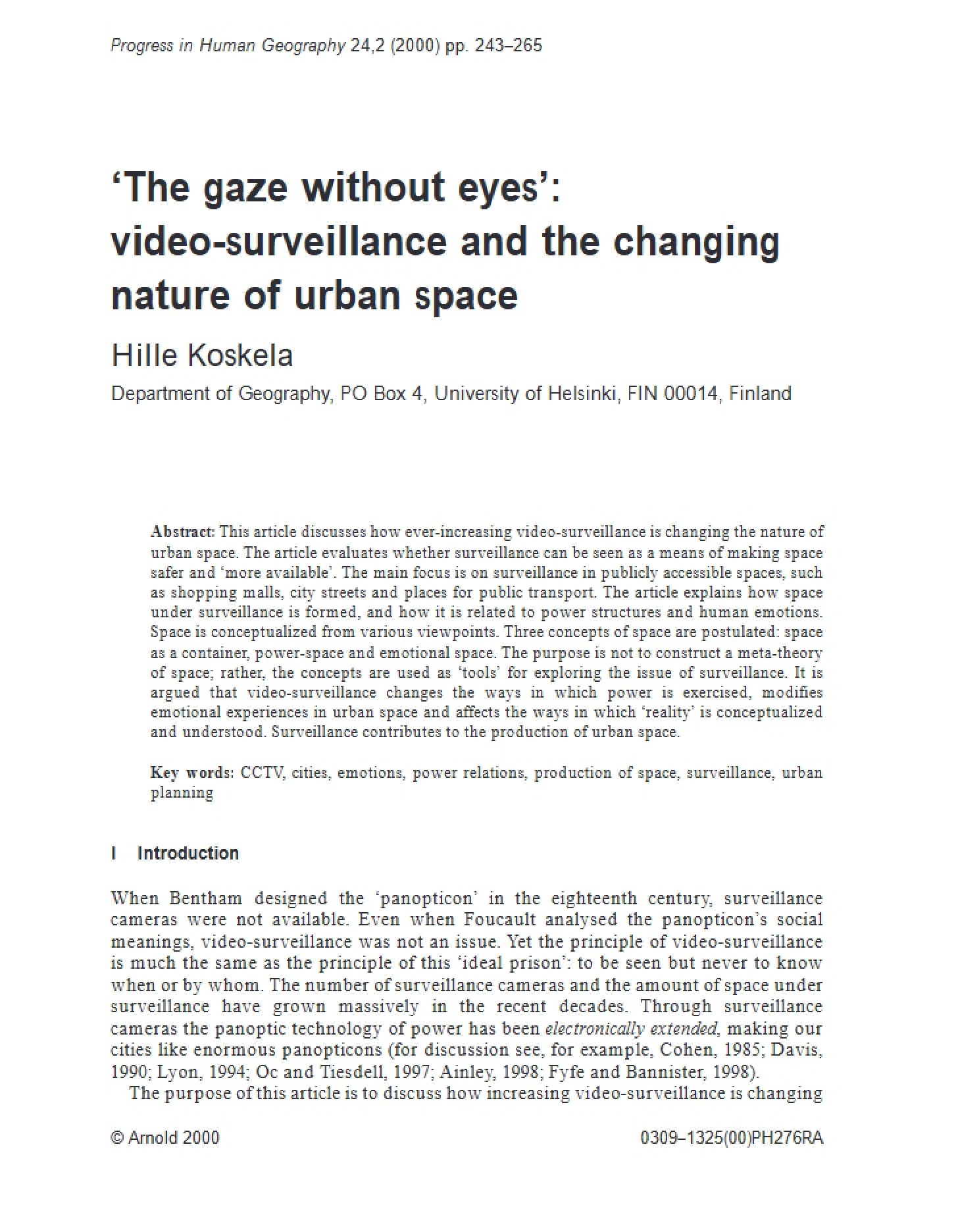 Urban Space Evolution