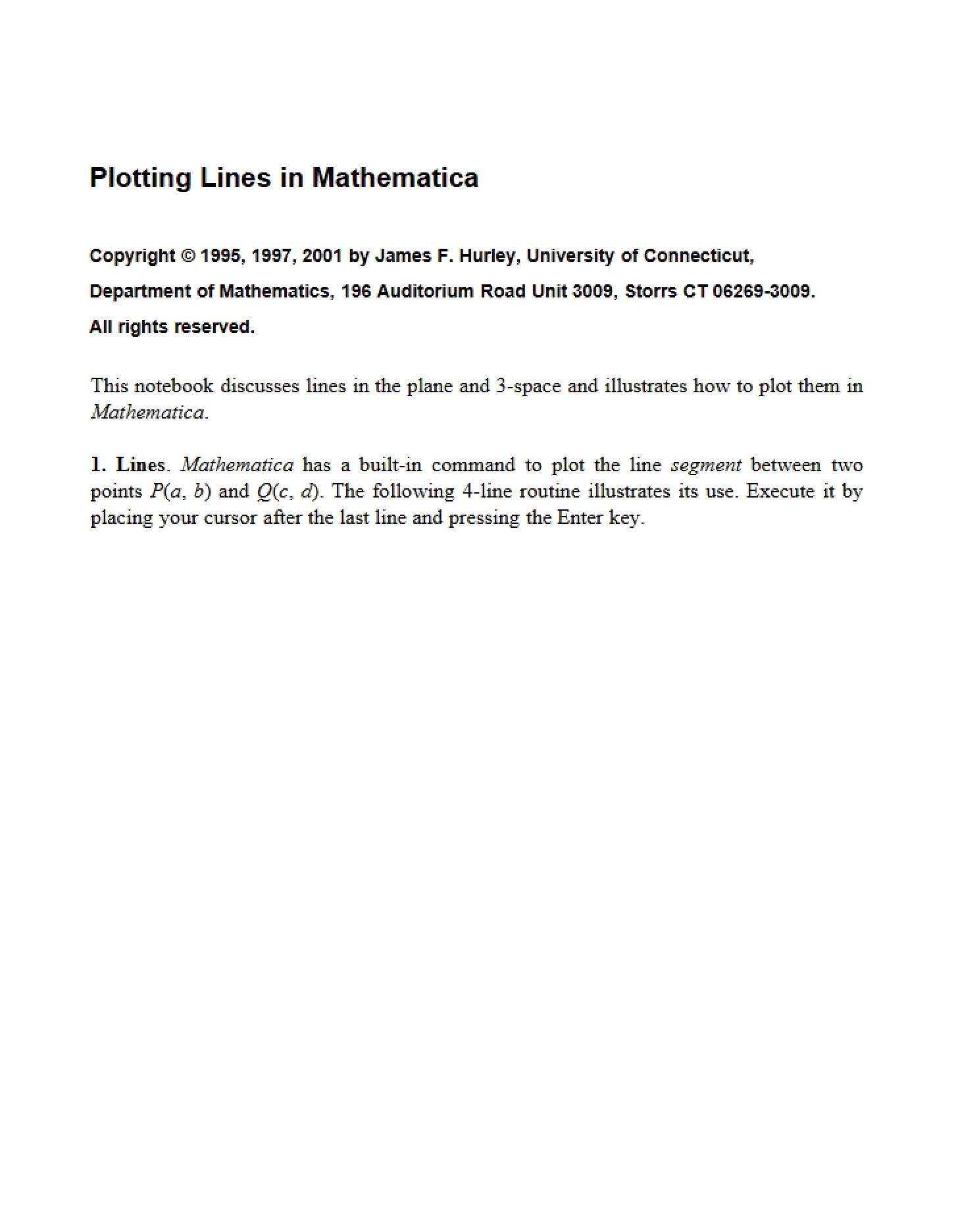 Mathematica Guide Plotting Lines