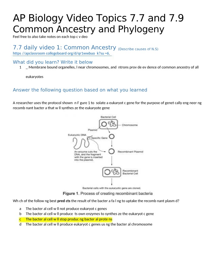 Common Ancestry and Phylogeny - AP Biology Video Topics 7.7 and 7.9