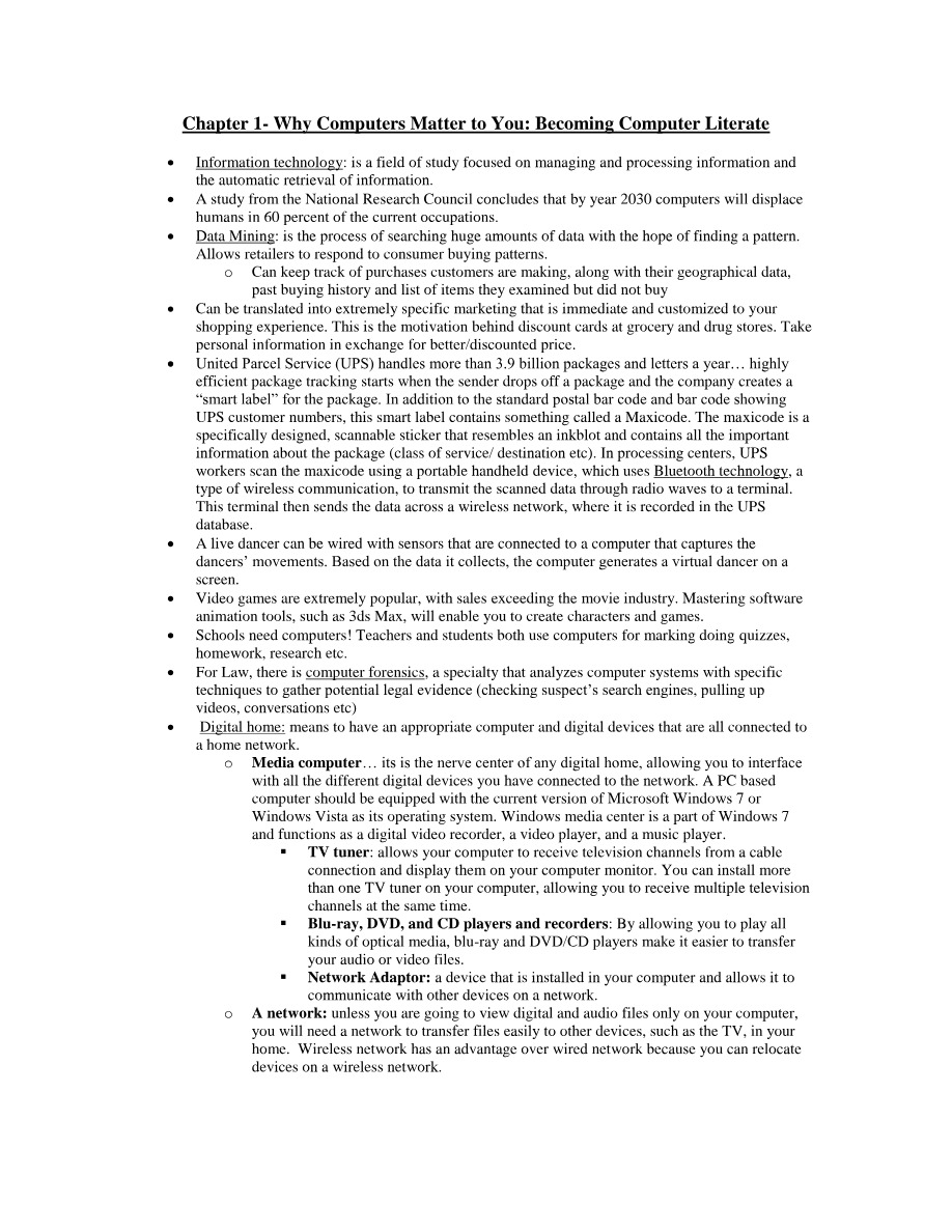 Chapter 1 Becoming Computer Literate