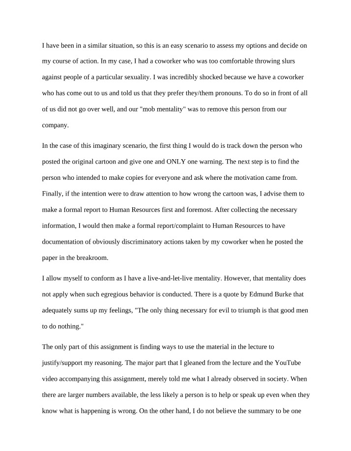 Prejudice and Mob Behavior - Week 3