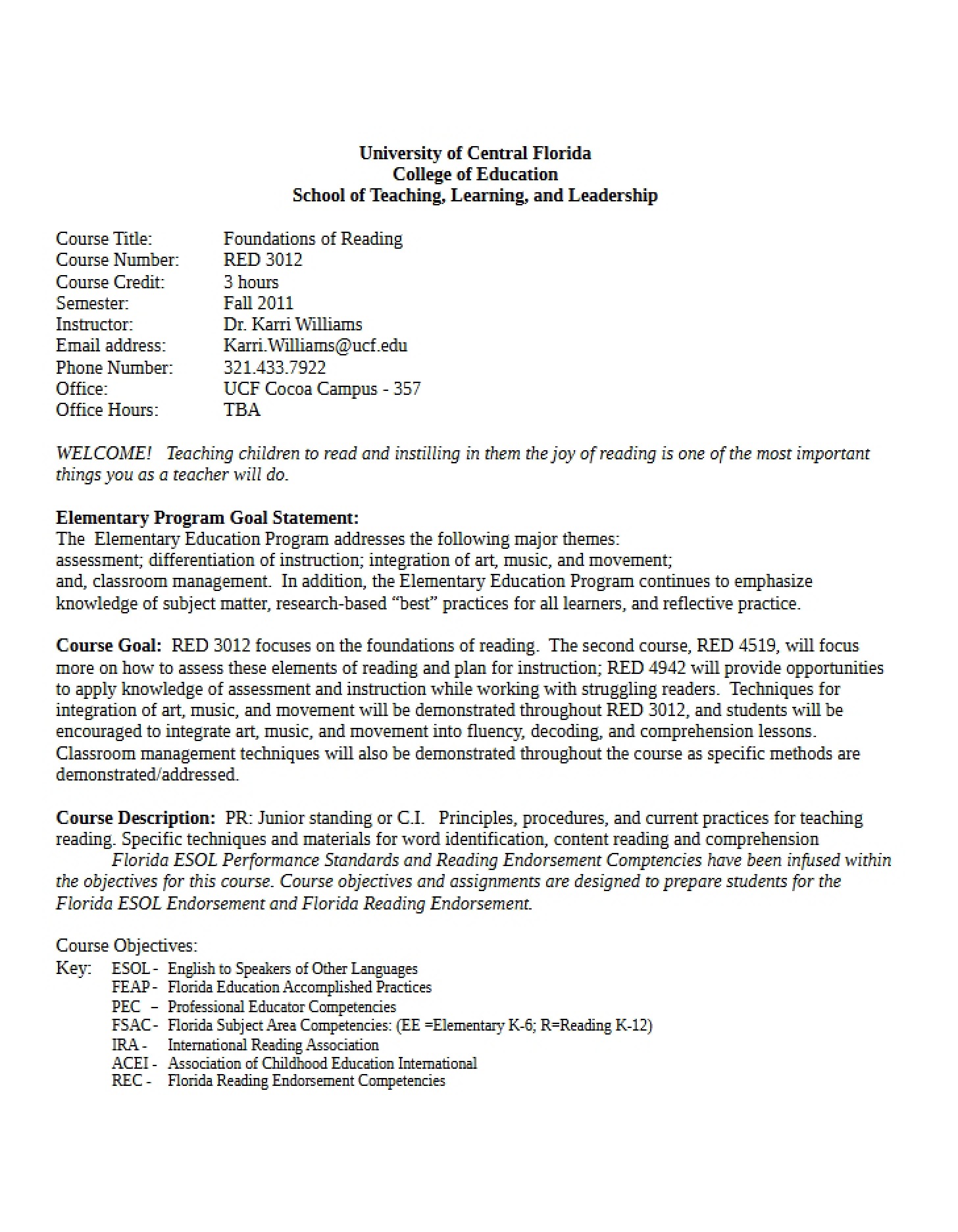 Course Syllabus
