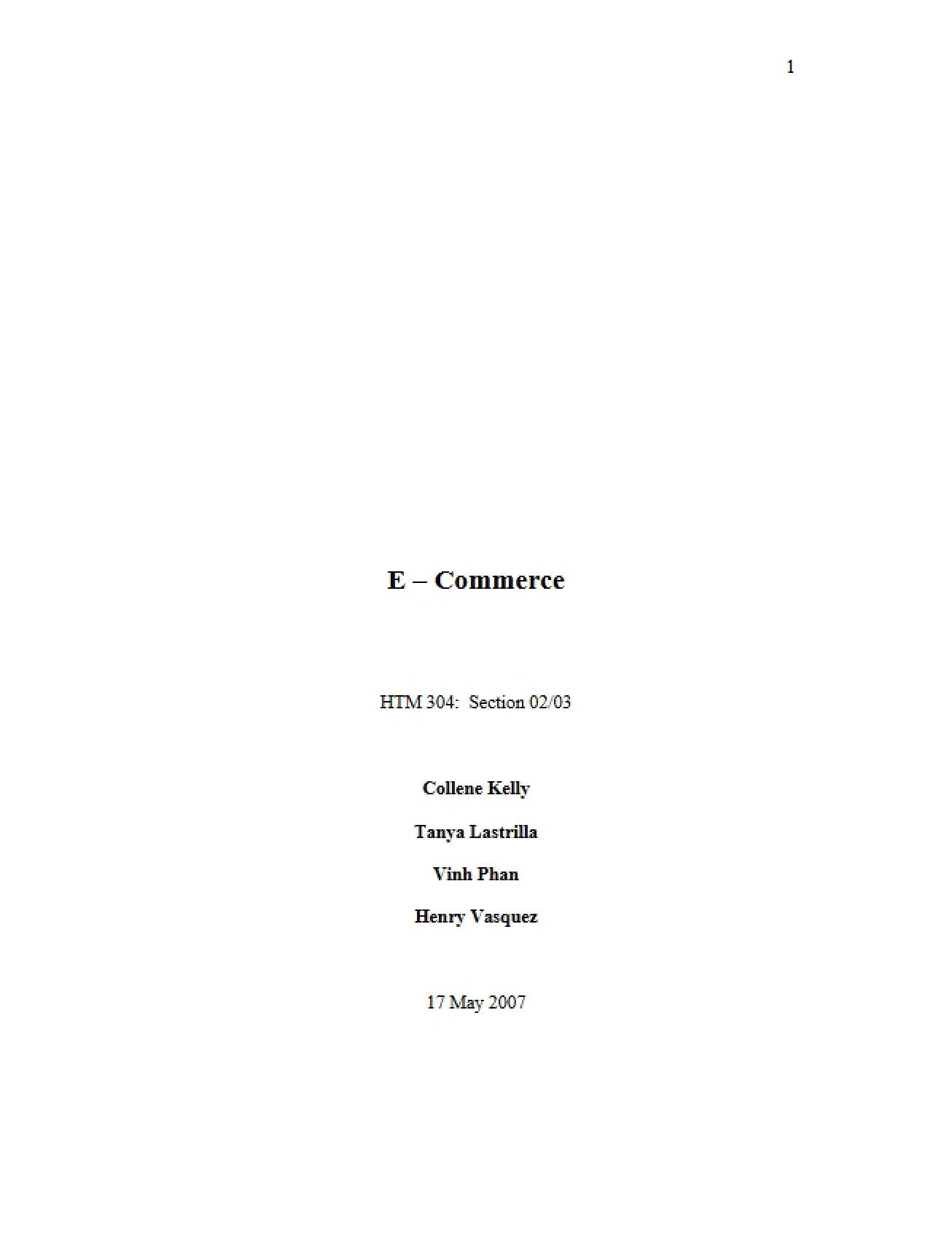 Electronic Commerce Systems