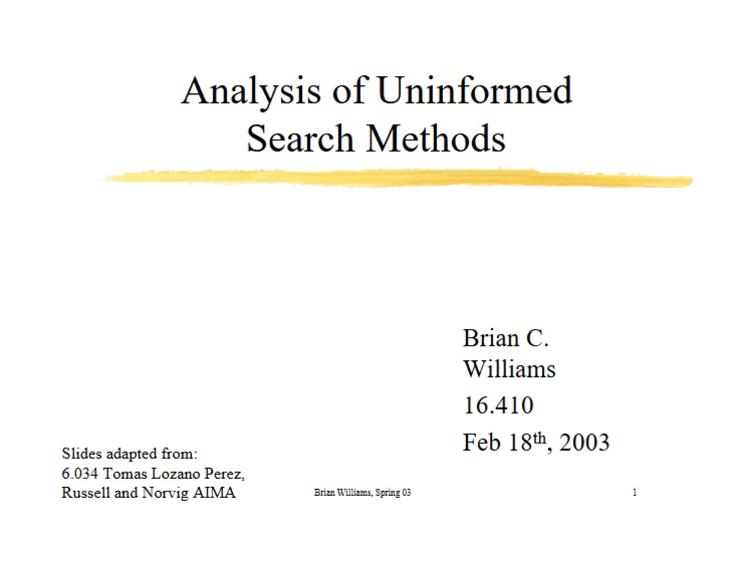 Uninformed Search Method Analysis