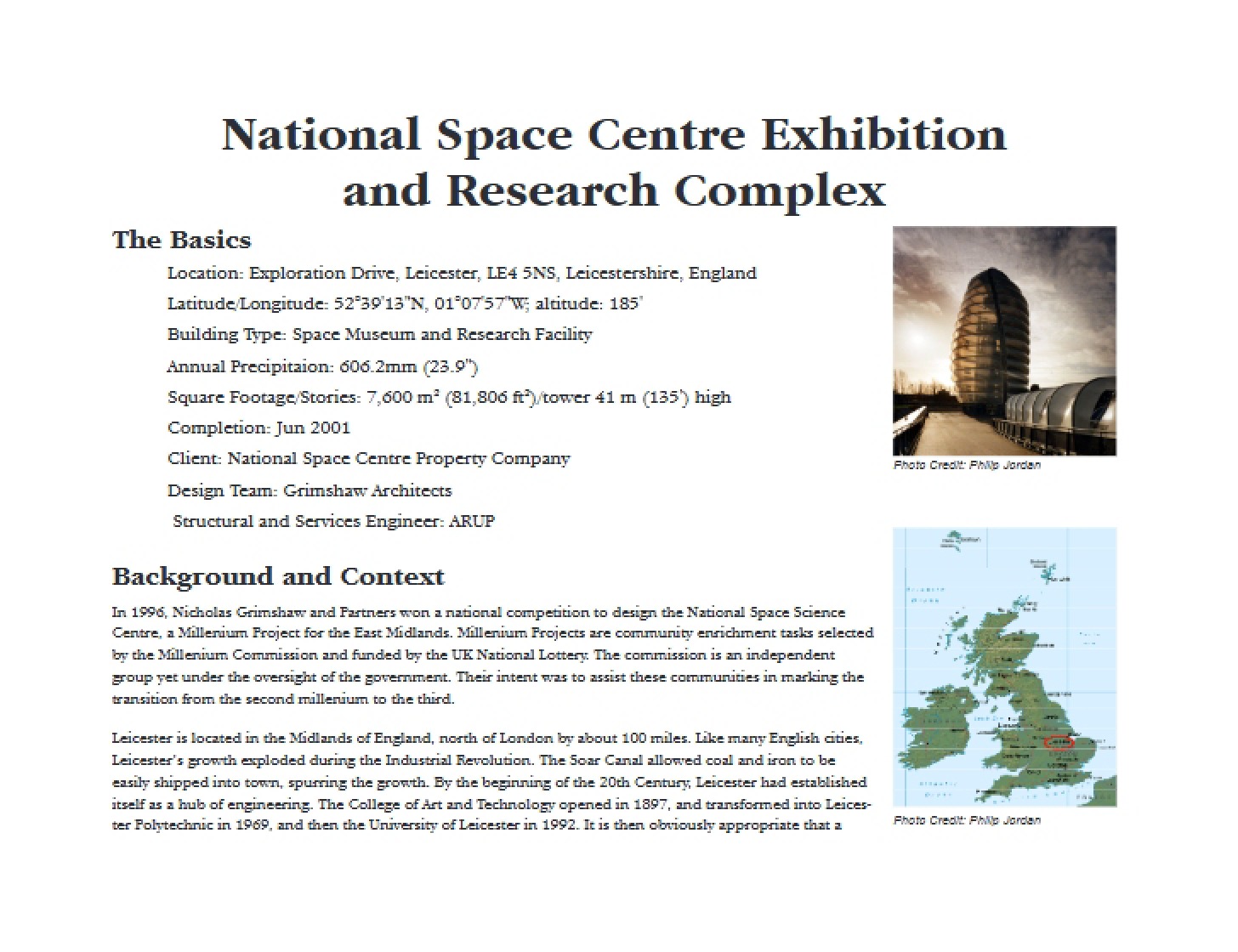 Research Complex and Exhibition at National Space Centre