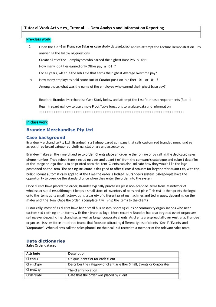 Work Activities for CMS Tutorial 09