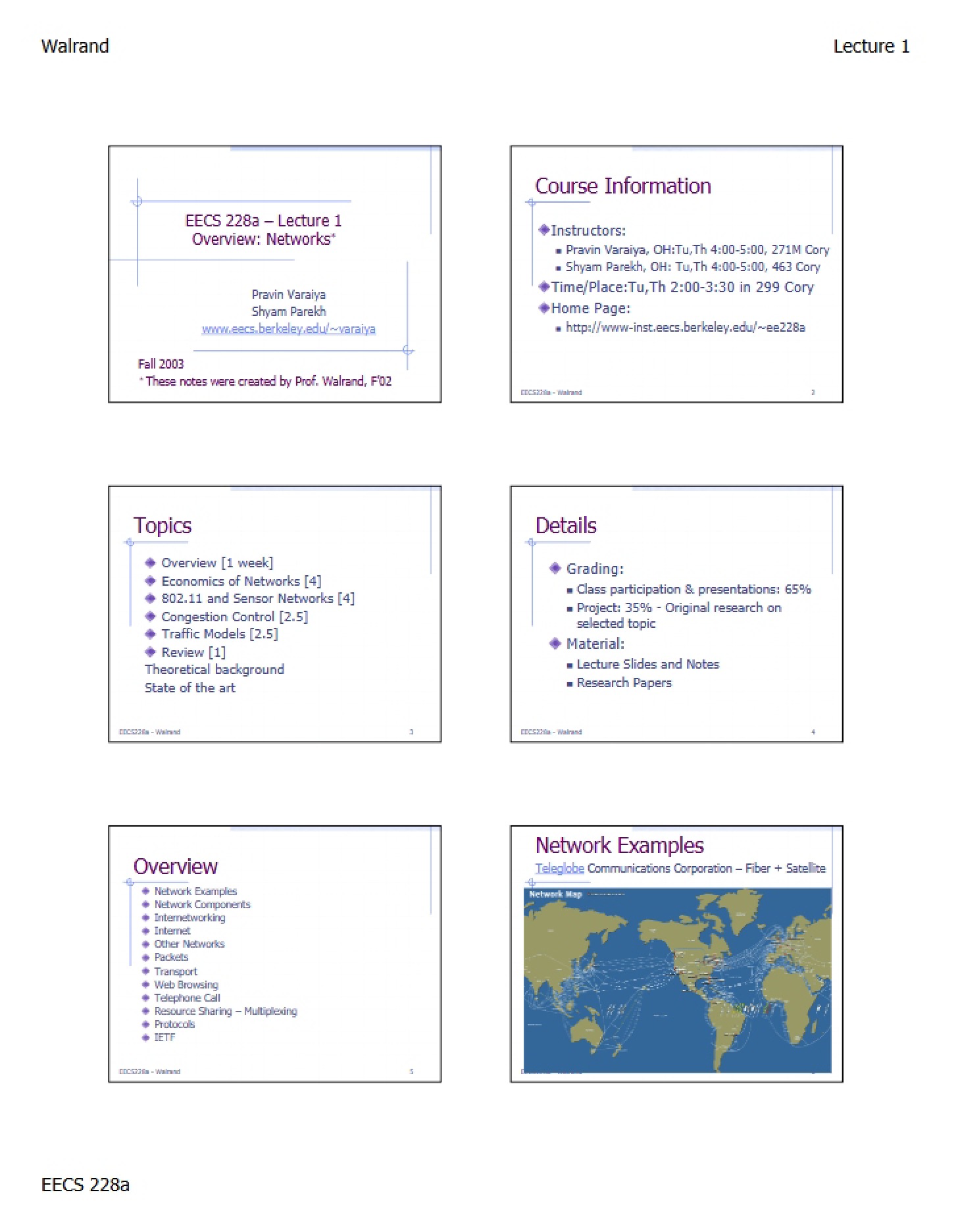 Networks Overview (Lecture 1)
