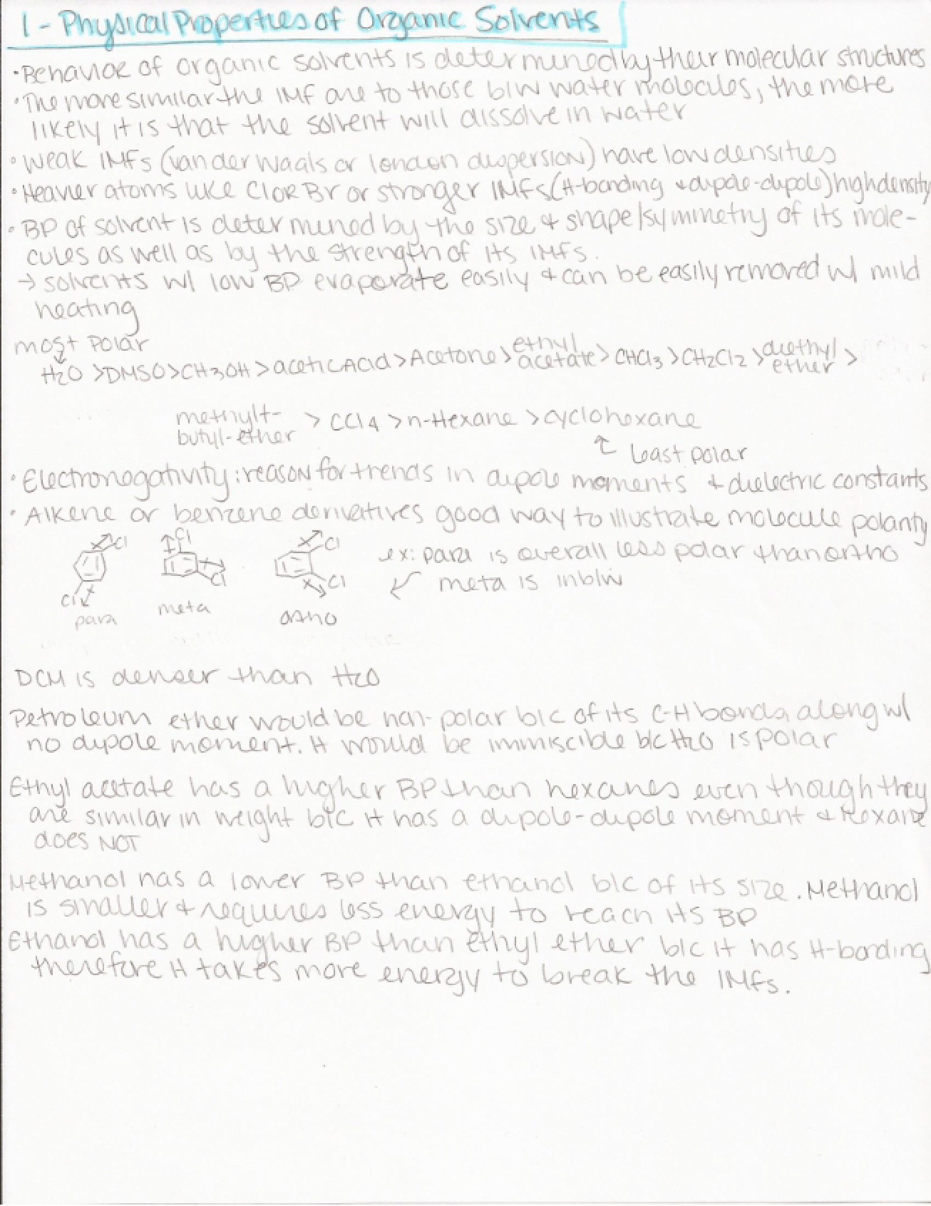 Organic Chemistry Lab Notes, Set 12