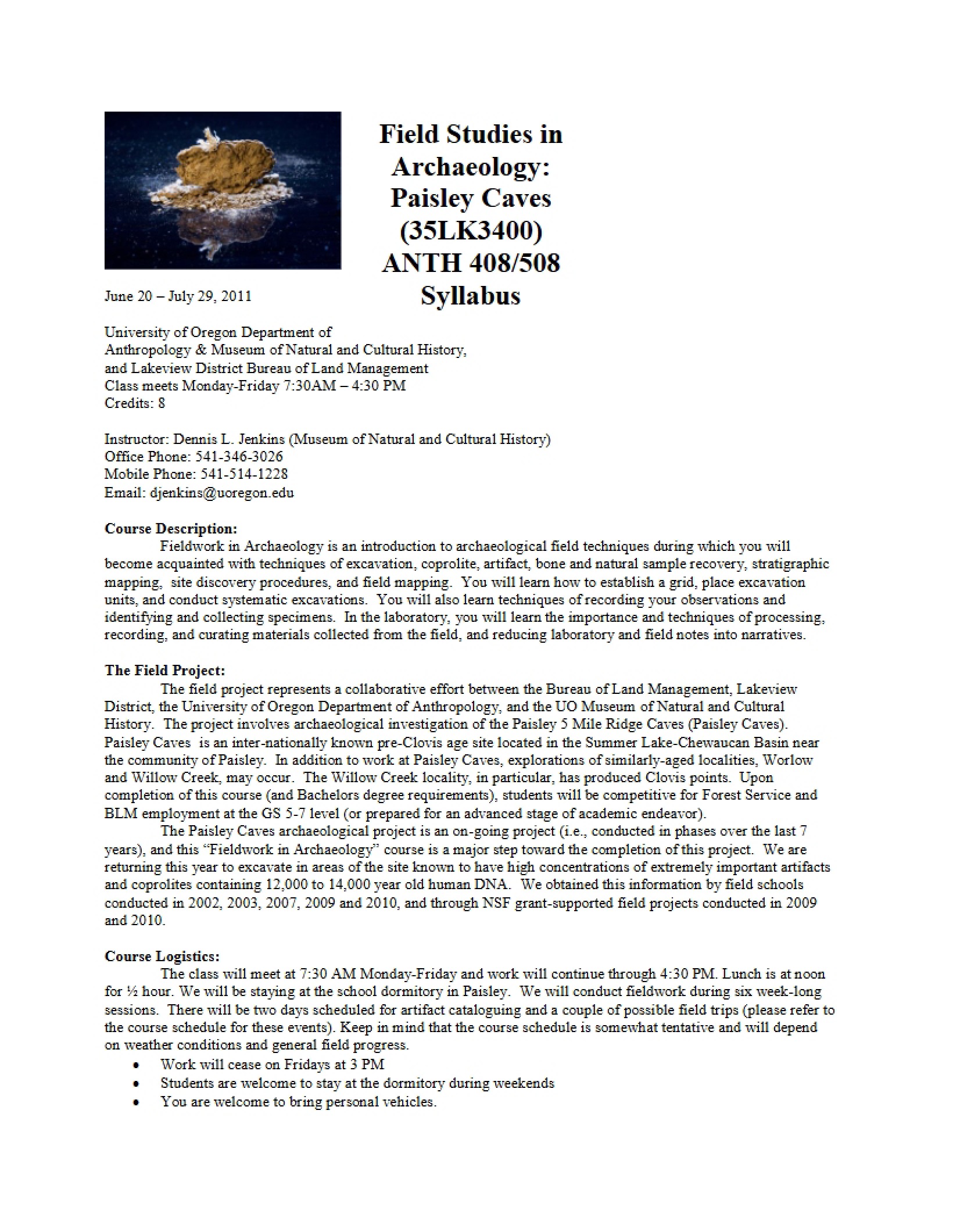 Anthropology Fieldwork Syllabus