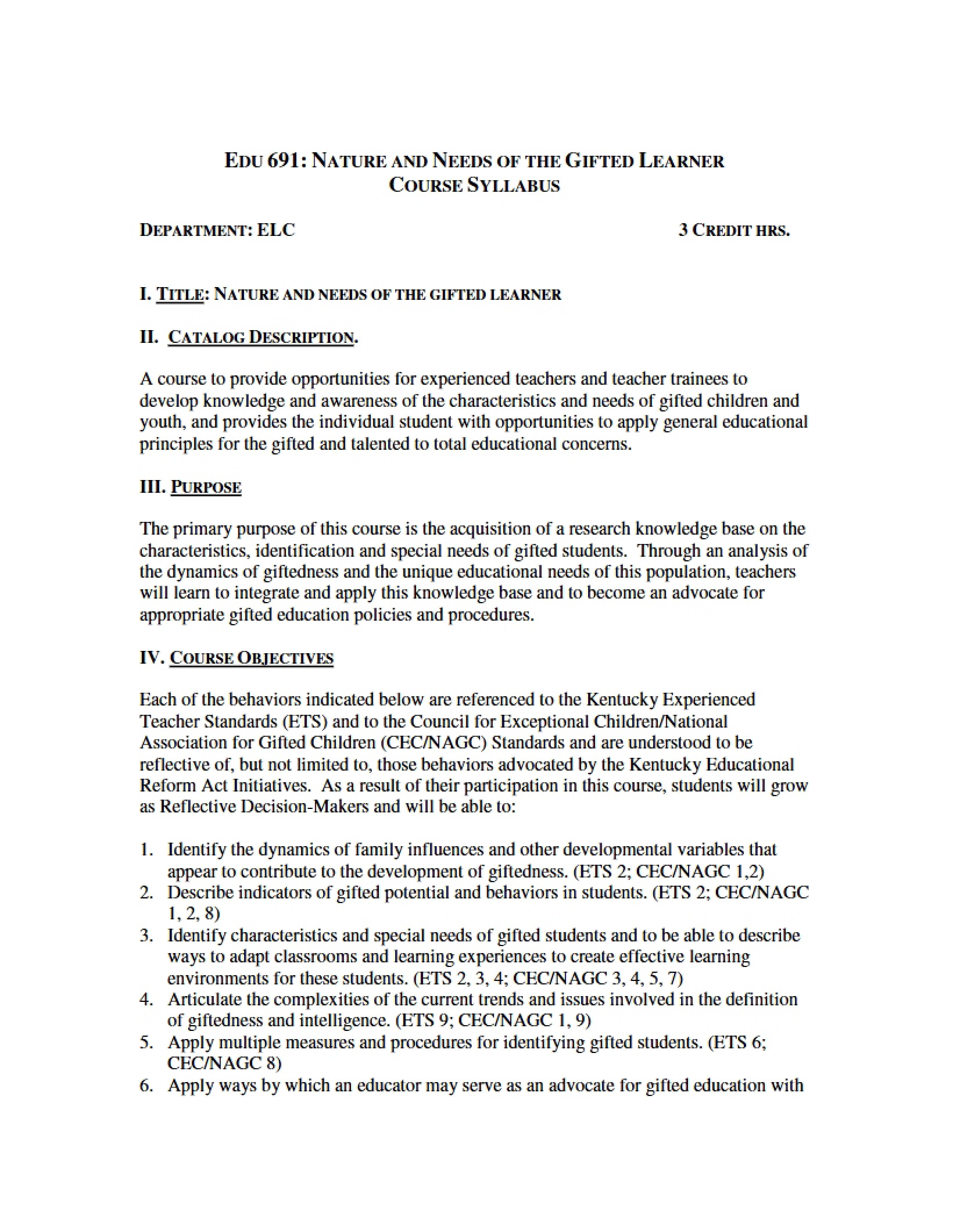 Syllabus - EDU 691