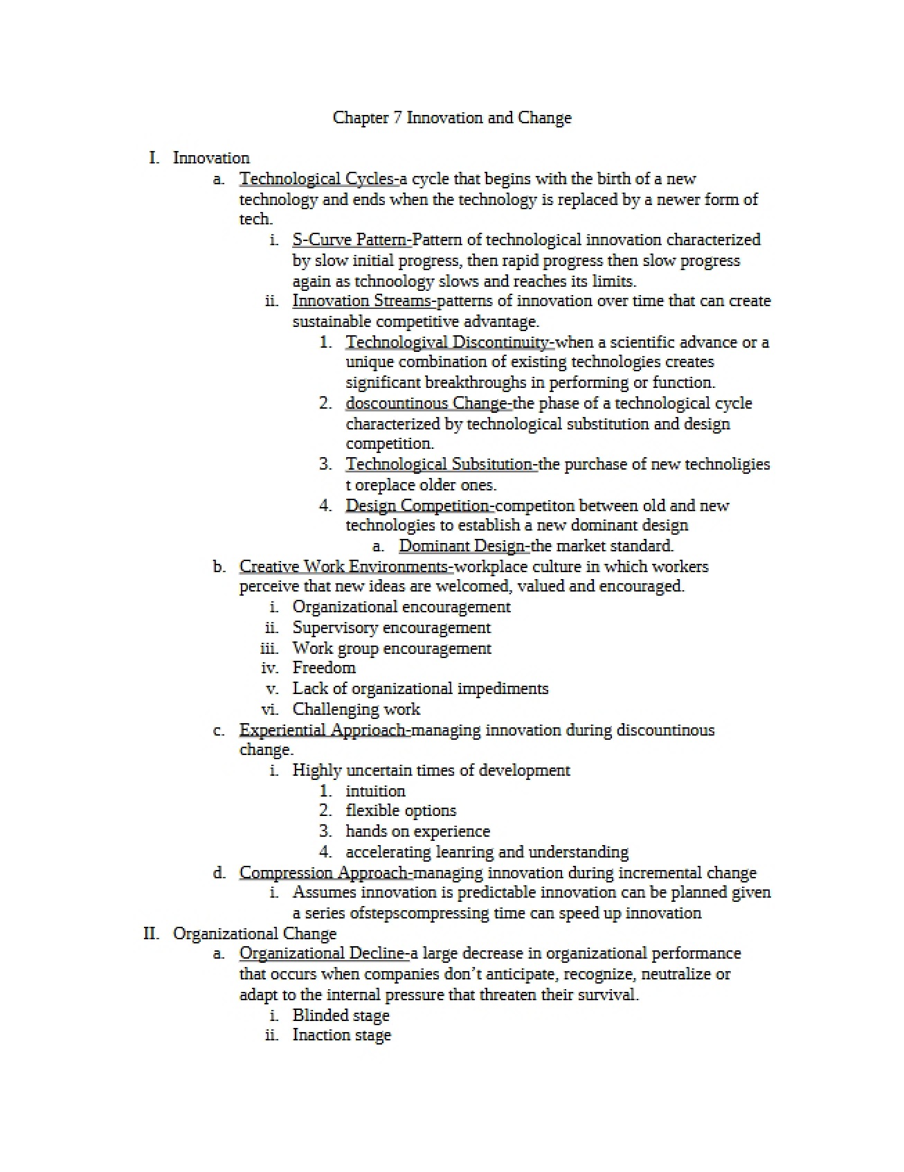 Change and Innovation Chapter 7