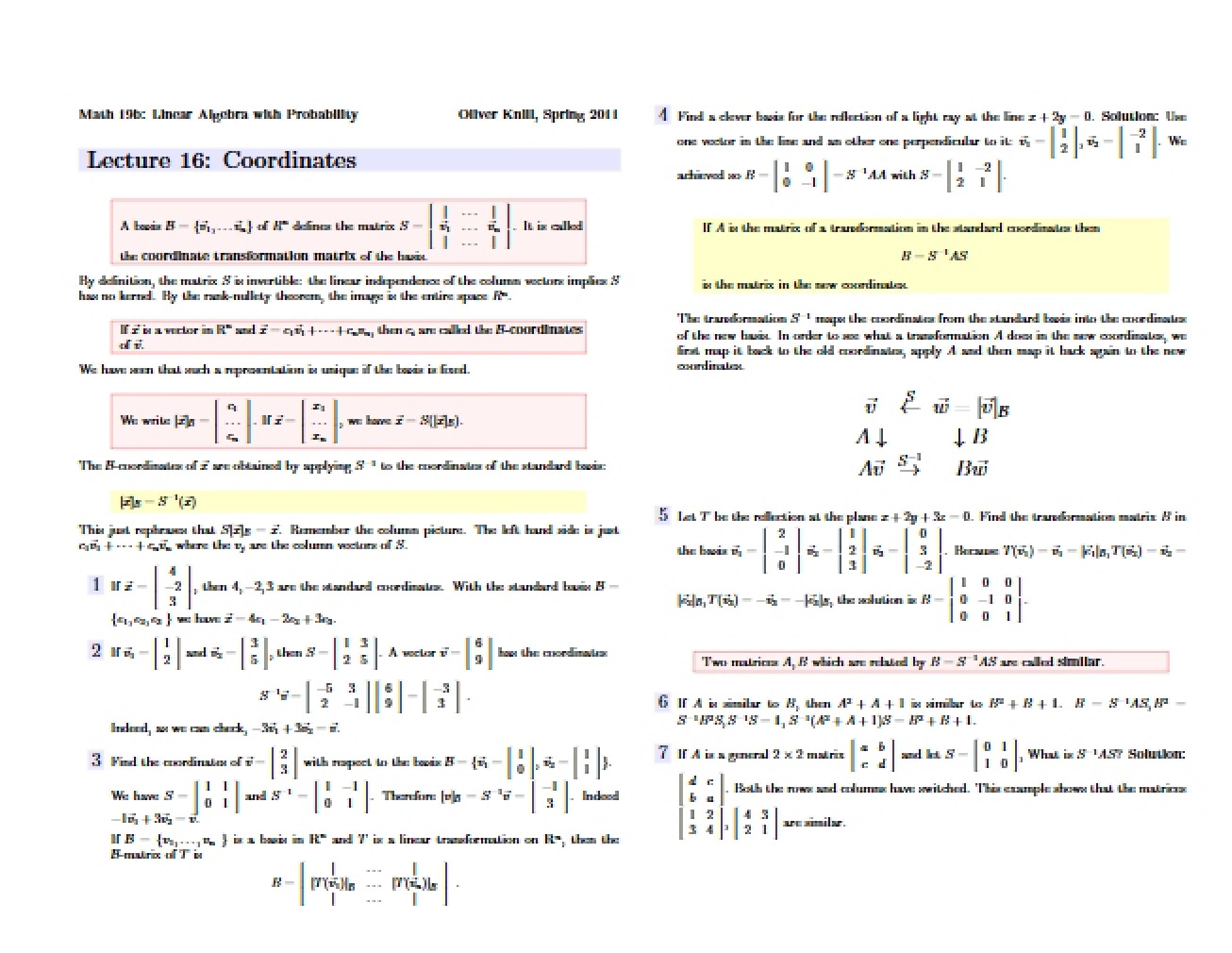 Life Sciences Math Lecture 16