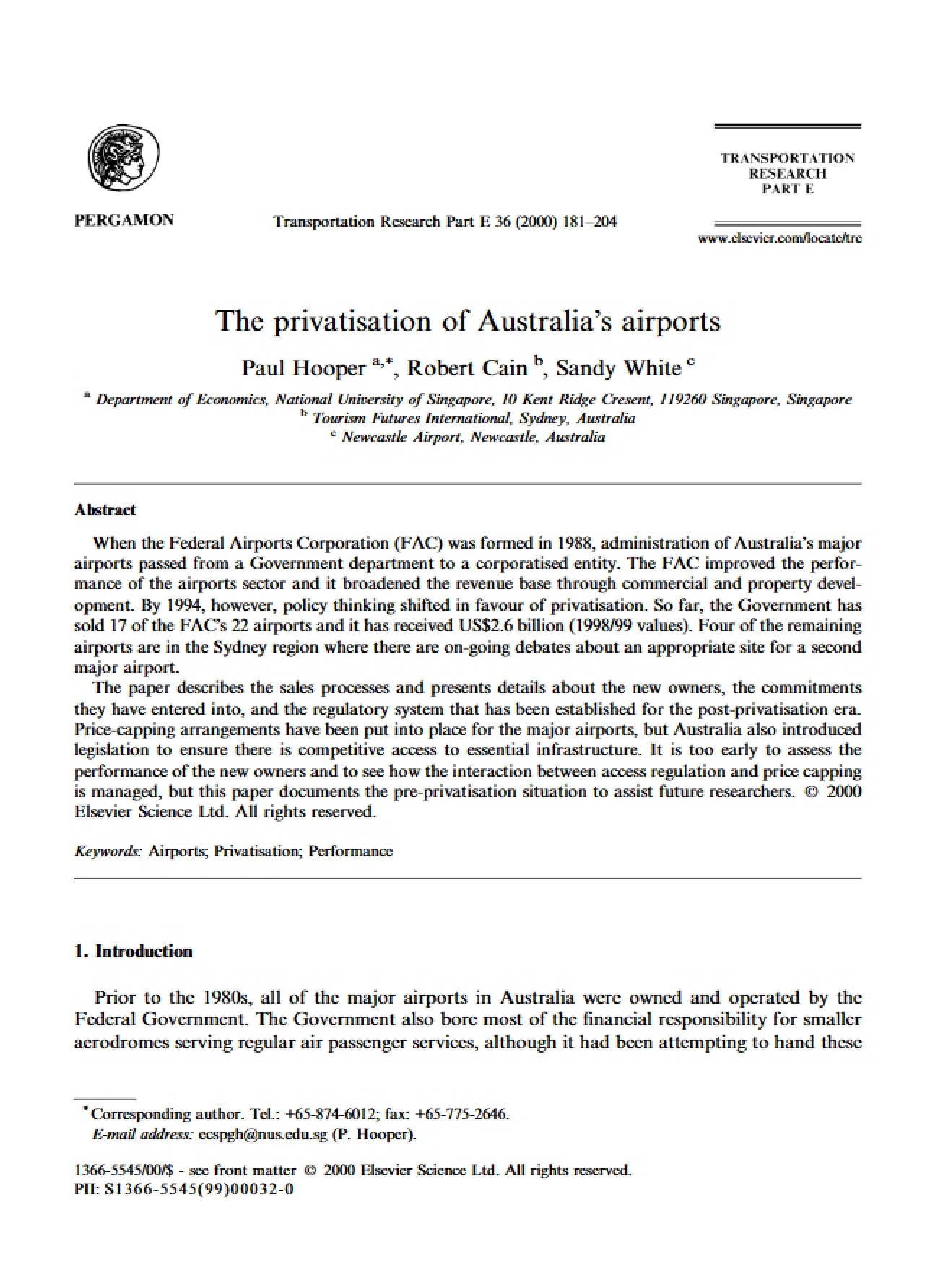 Australian Airport Privatization