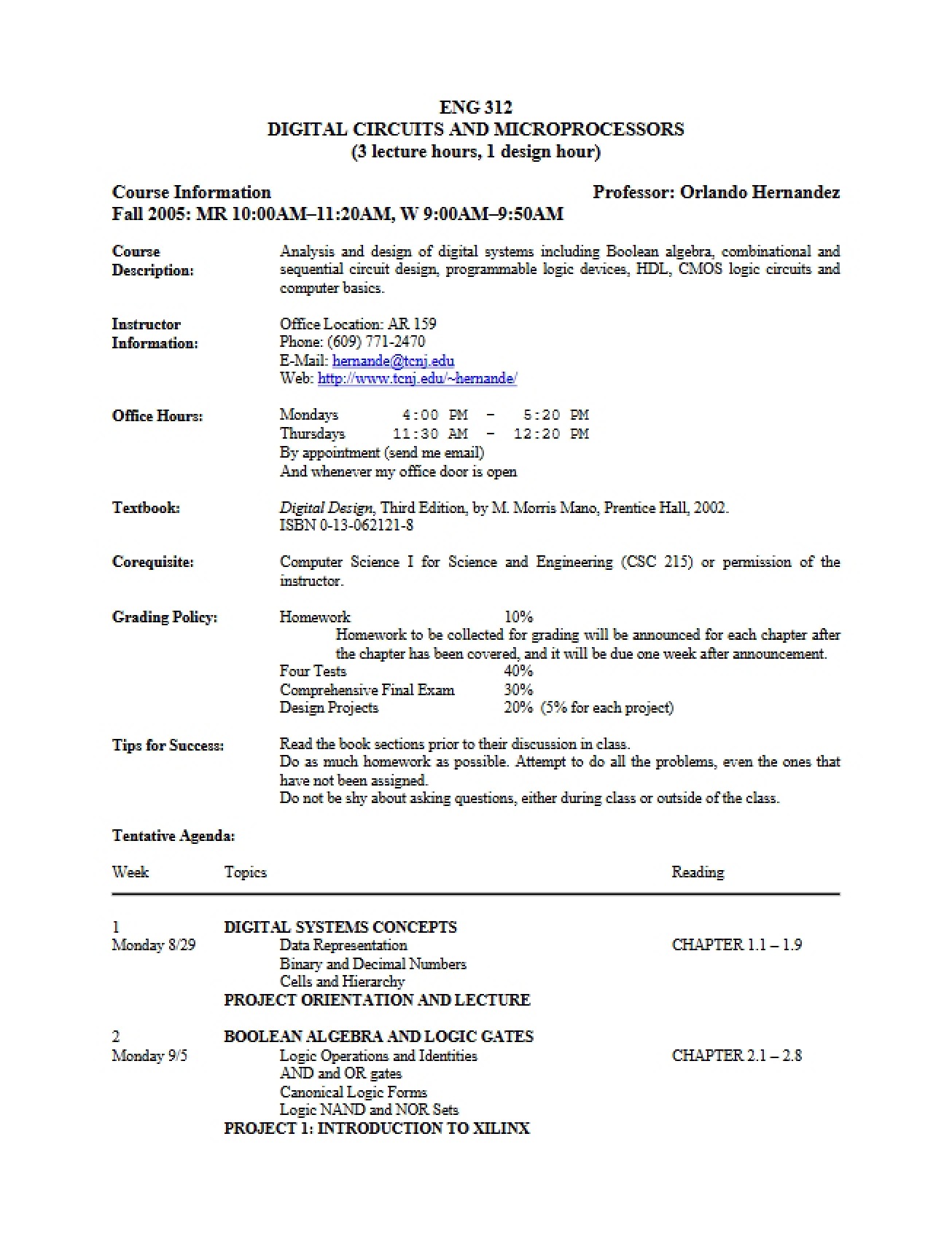 ENG 312 Syllabus - 6 Pages