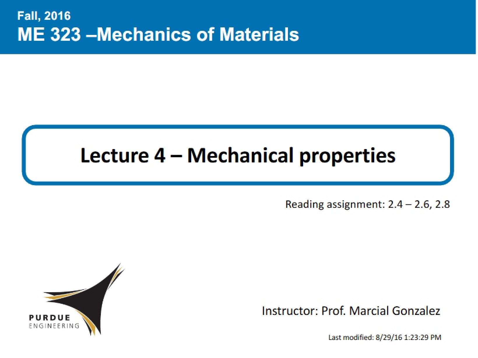 Lecture Four Materials