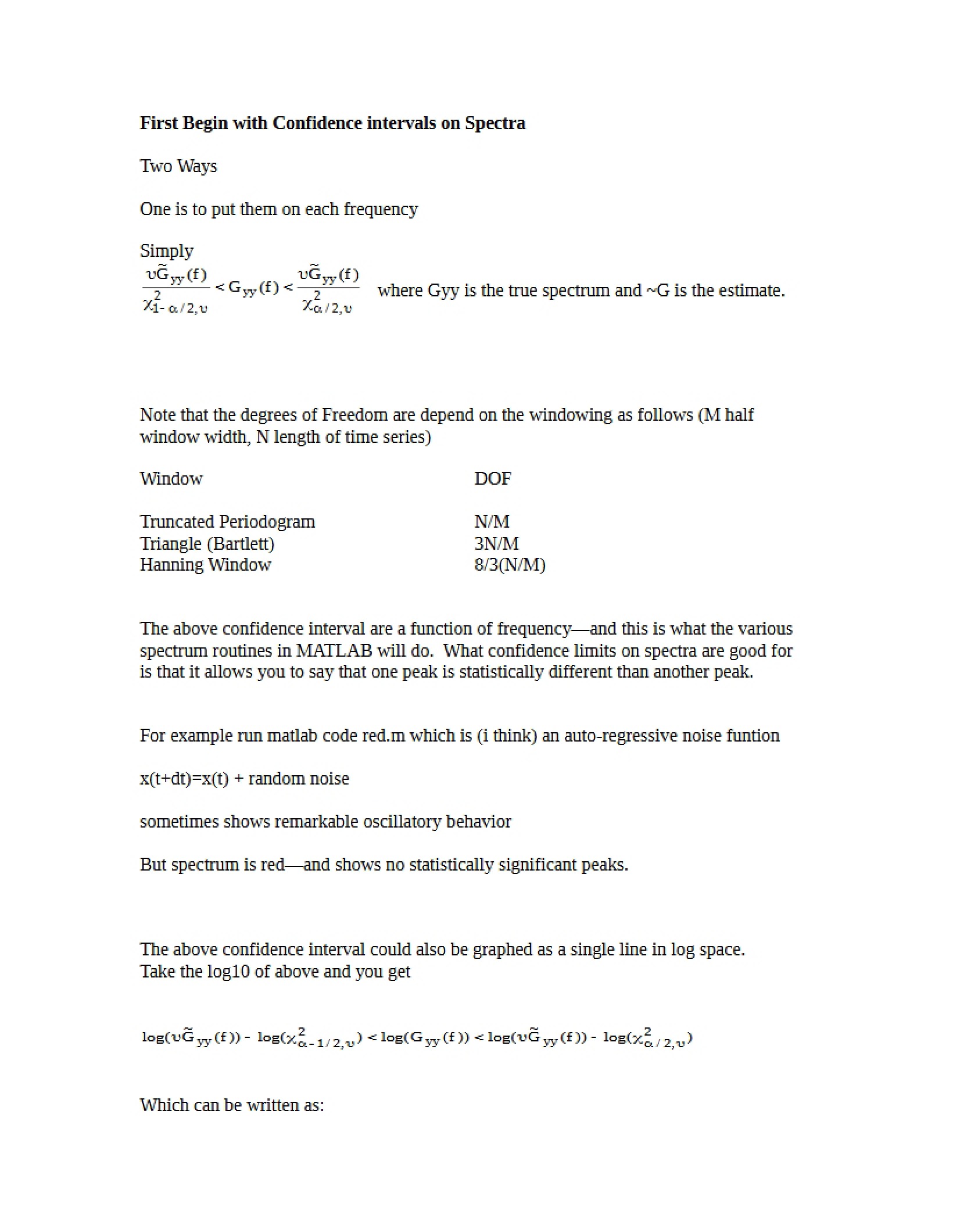 Notes from Lecture