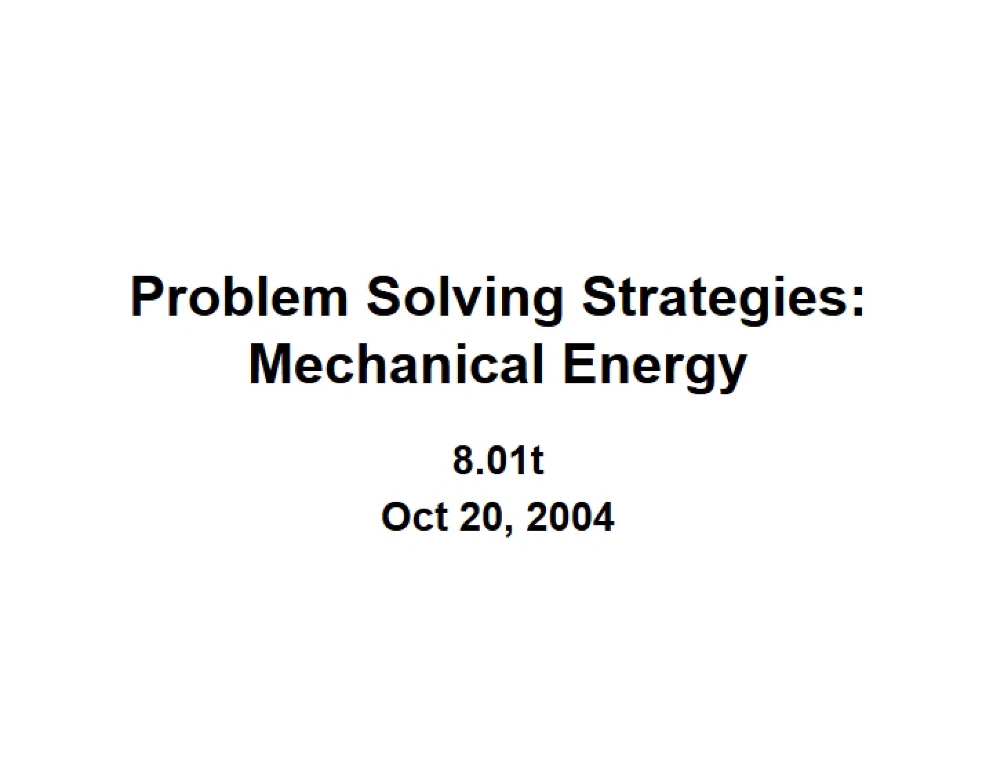 Strategies for Solving Problems