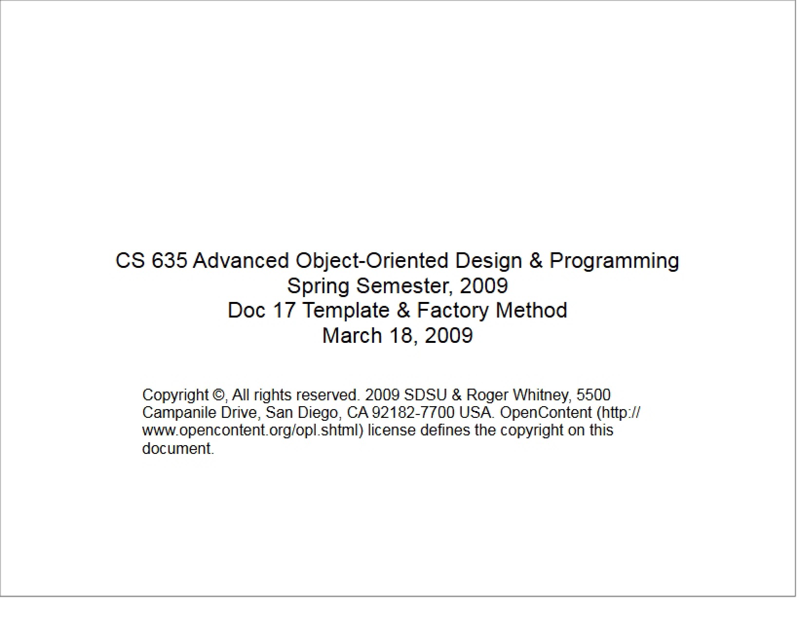 Factory Method and Template Patterns