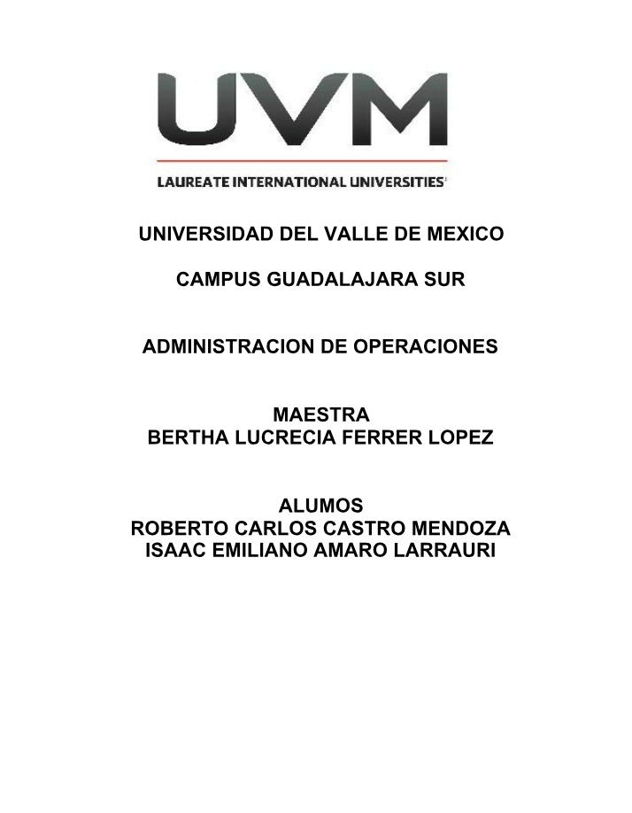Administración de Operaciones - A9 IEAL