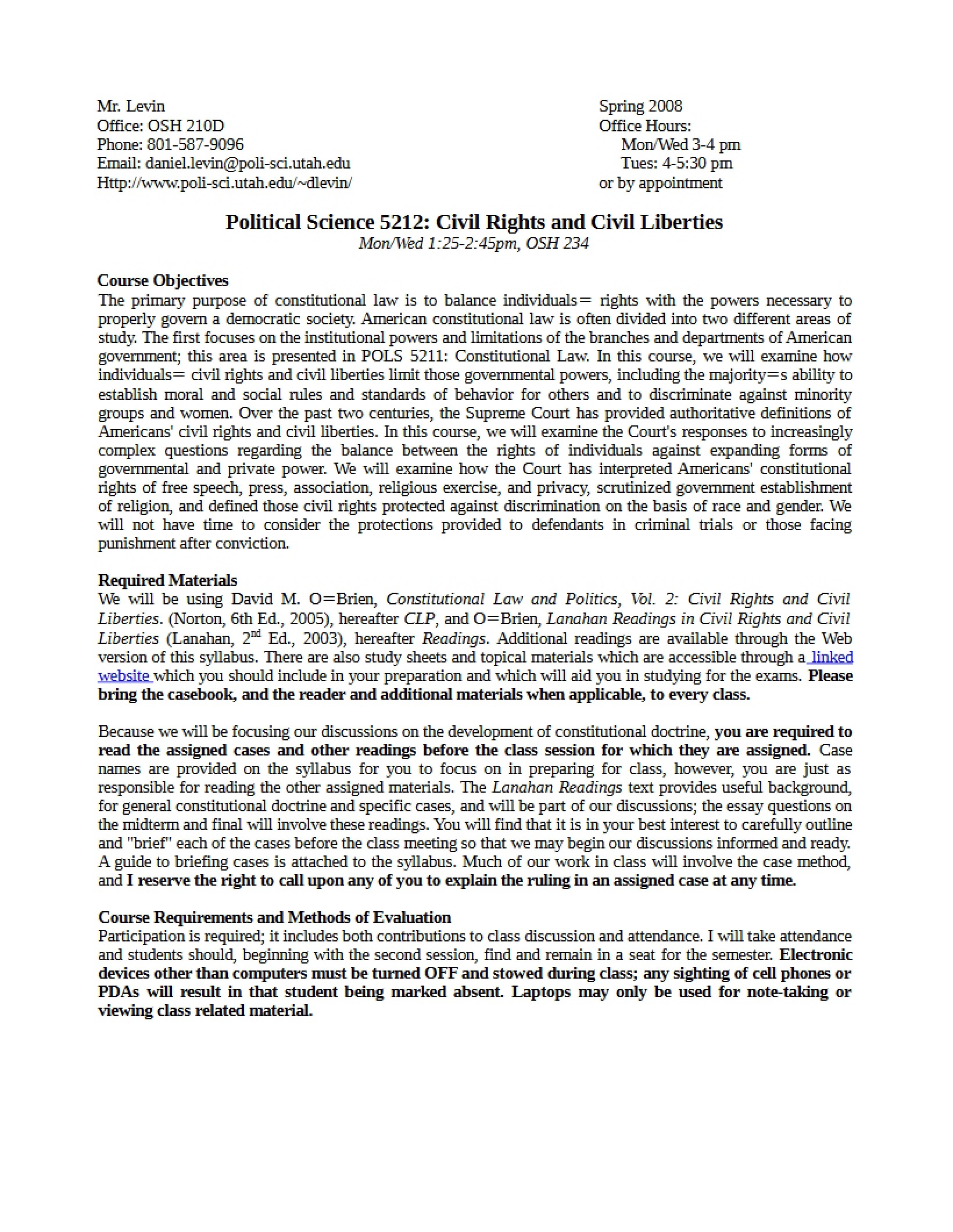 Syllabus Political Science 5212