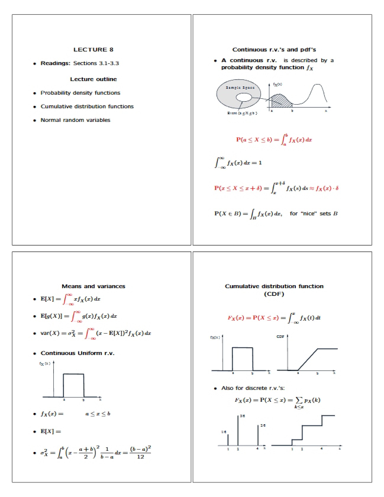 Probability Lecture Notes