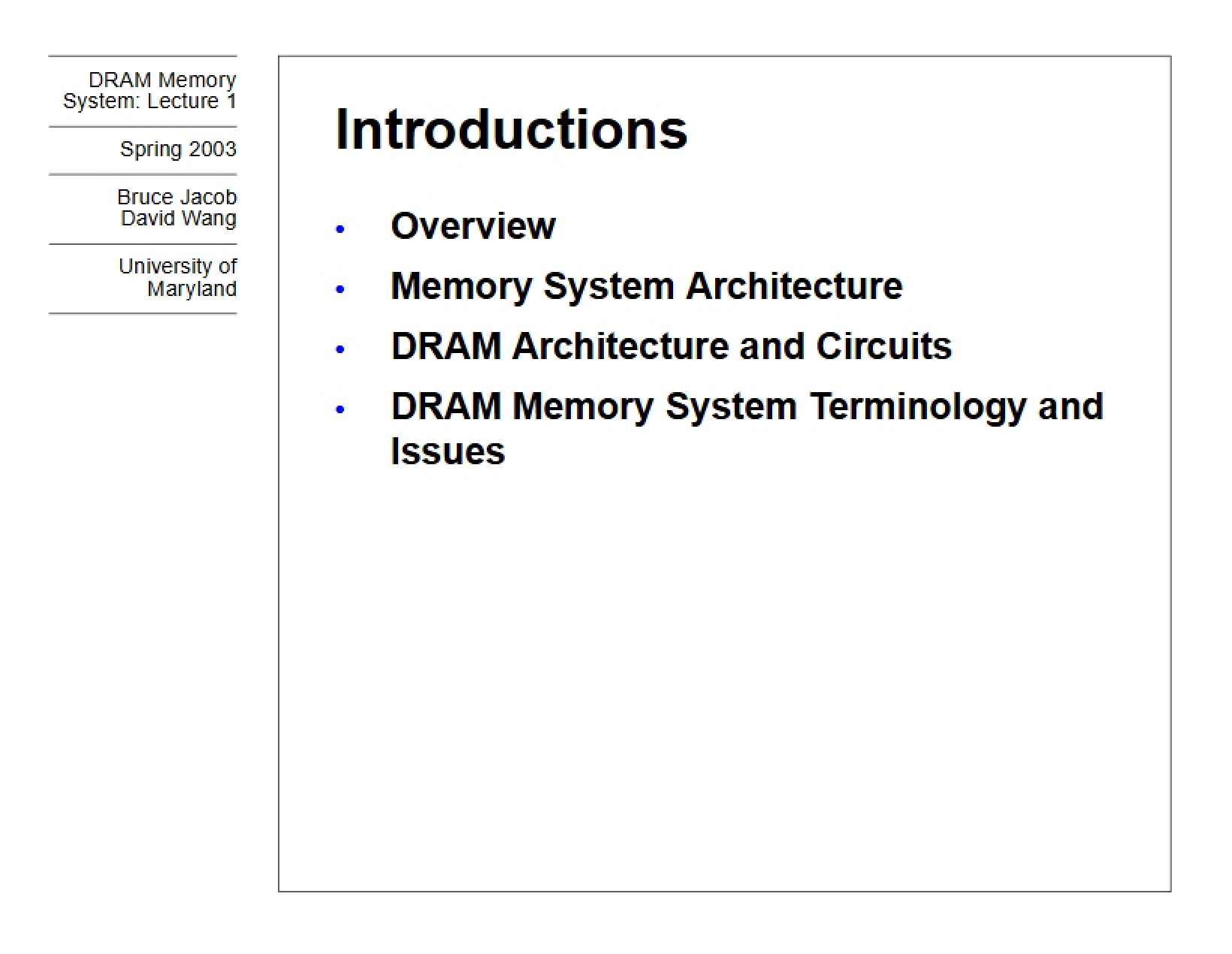 First Lecture Intro
