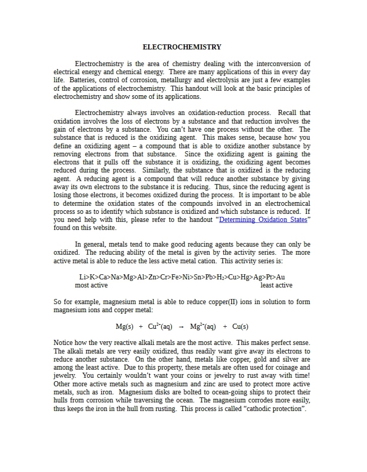 Electrochemical Studies