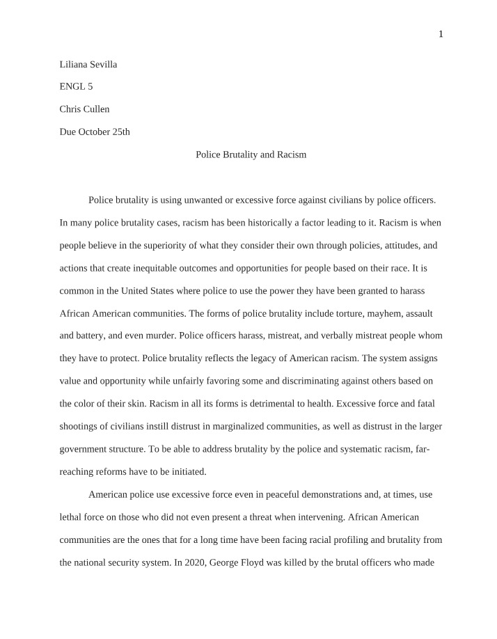 Addressing the Legacy of Police Brutality and Racism
