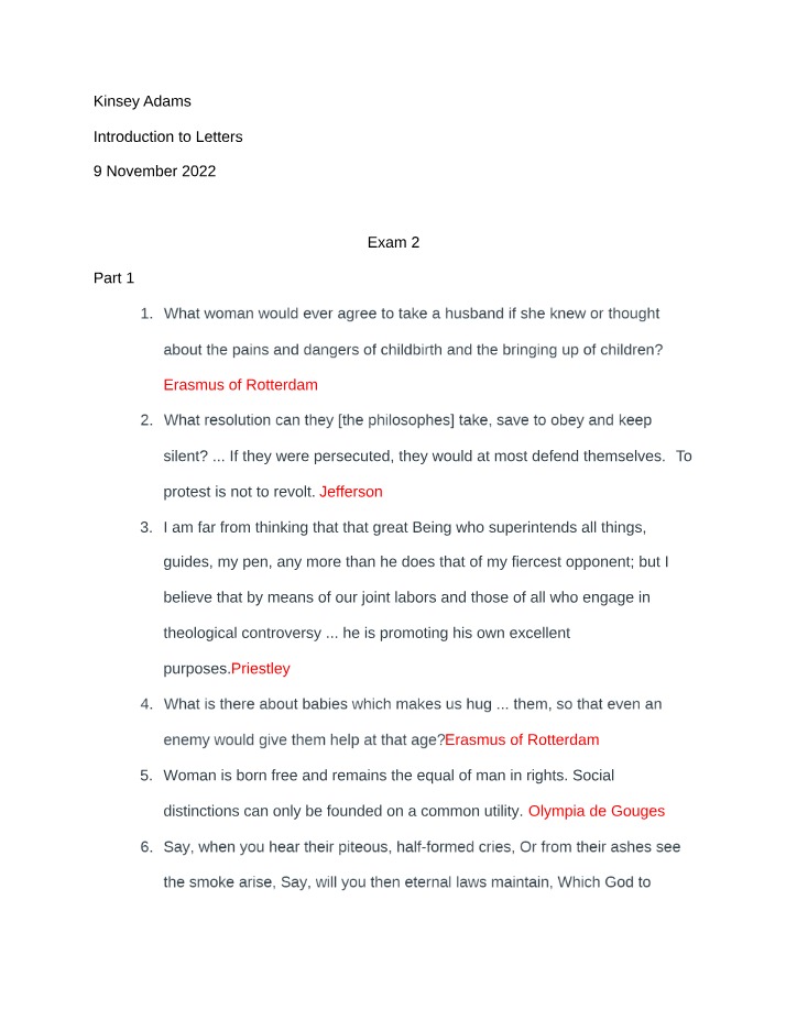 LTRS 1113 Exam 2