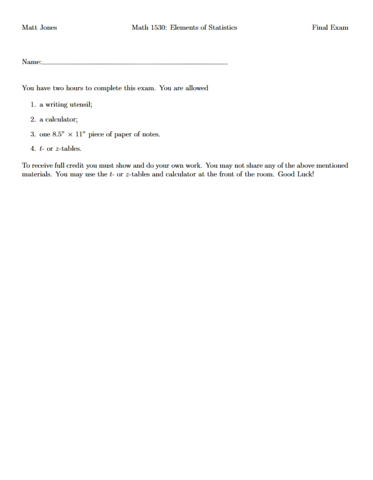 Test Preparation Guide