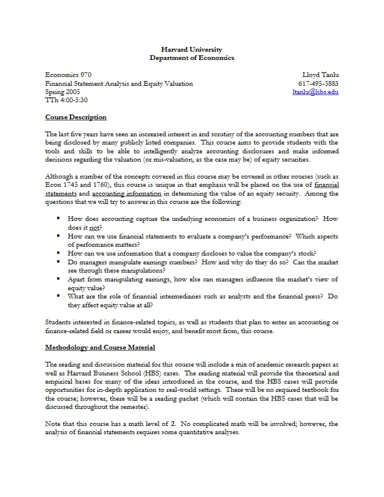 Sophomore Tutorial General Syllabus