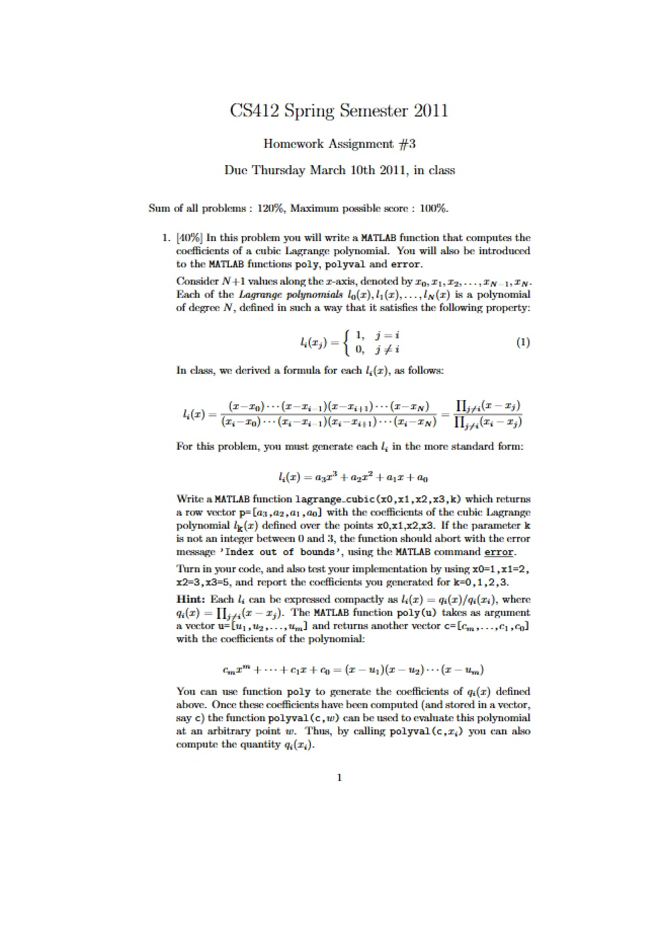 Homework Set 3 (CS 412)